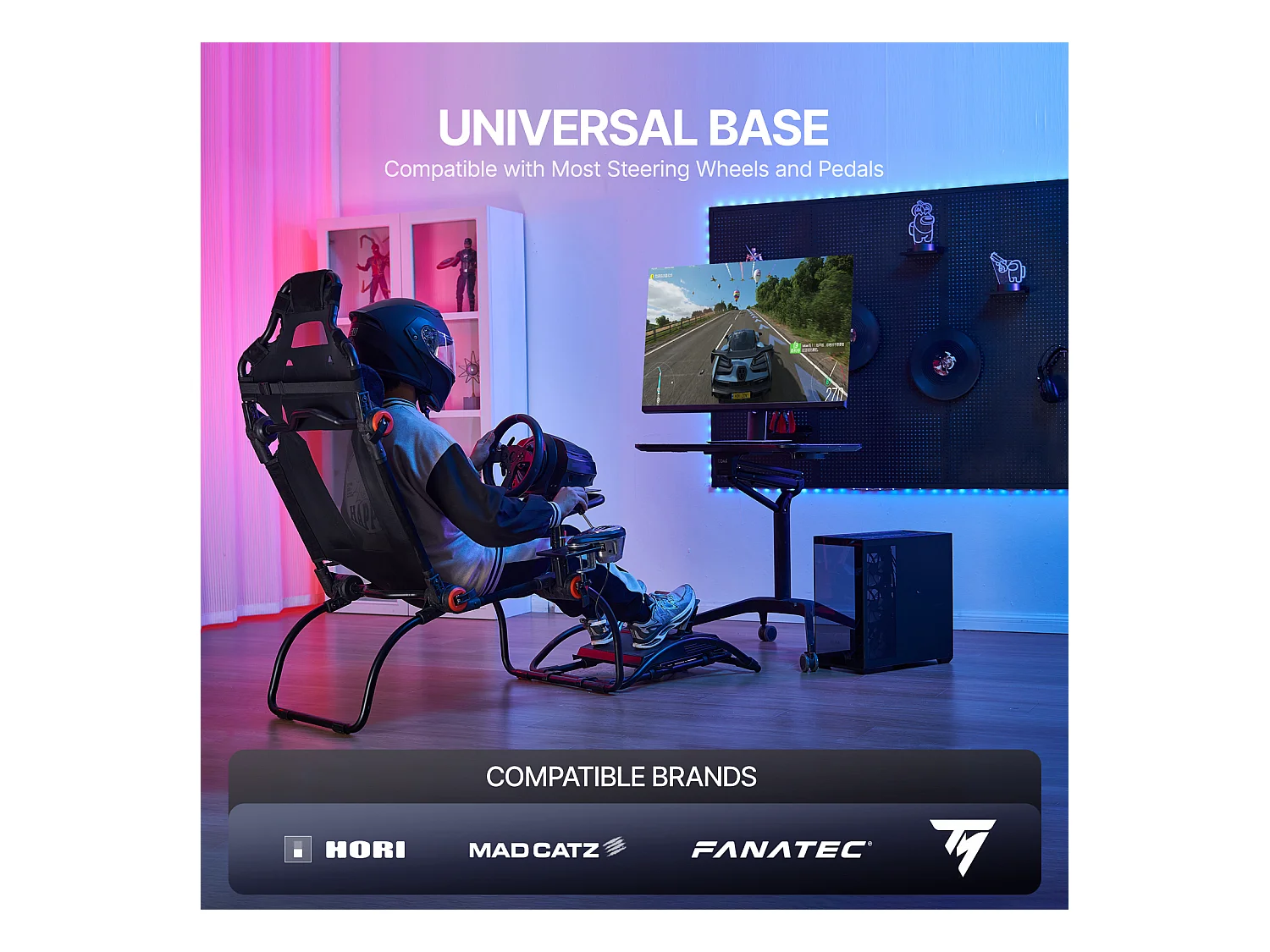 Support de Volant de Course Pliable SucceBuy pour Logitech G923/G920/G29, Mode GT/Formule