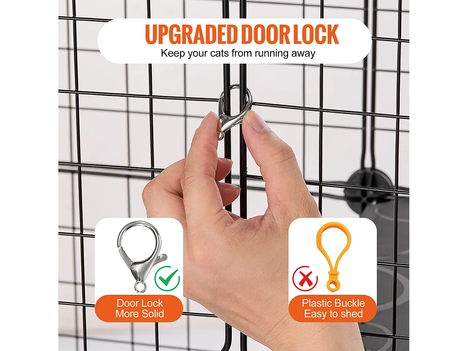 Cage pour Chat SucceBuy à 4 Niveaux de Grande Taille, 41 x 14 x 140 cm, fil Métallique avec Hamac