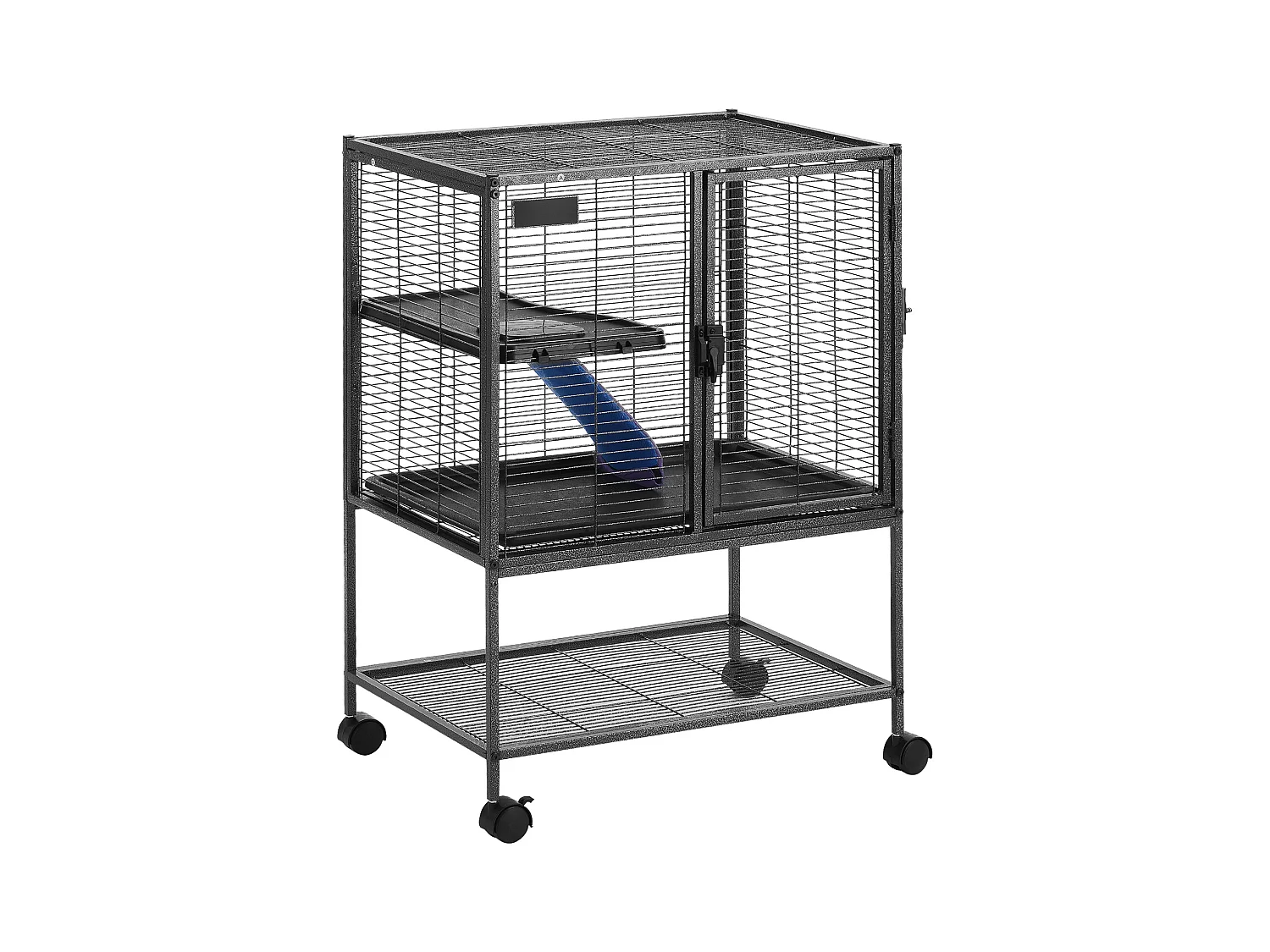 Cage Roulante pour Petits Animaux SucceBuy, 2 Niveaux Métal 86cm Plateau et Rampe