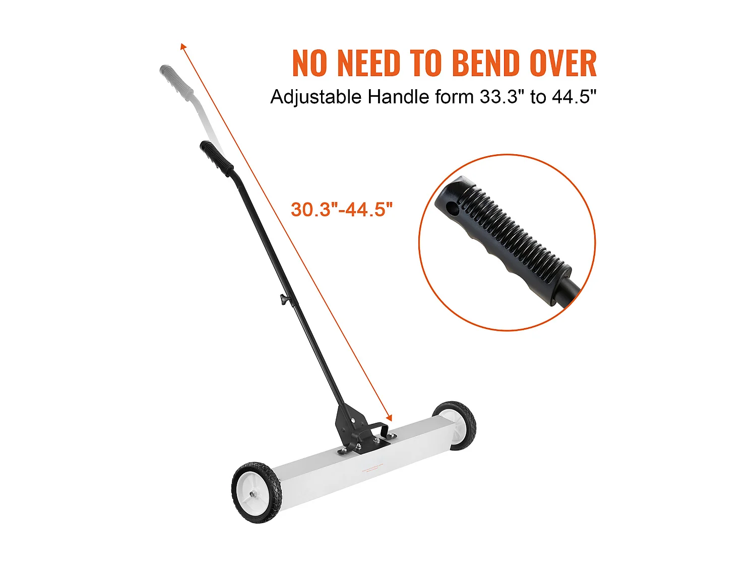 Balayeuse Magnétique, SucceBuy Balayeuse Magnétique de 91 cm avec Roues, 25 kg, pour Pelouse et Jardin