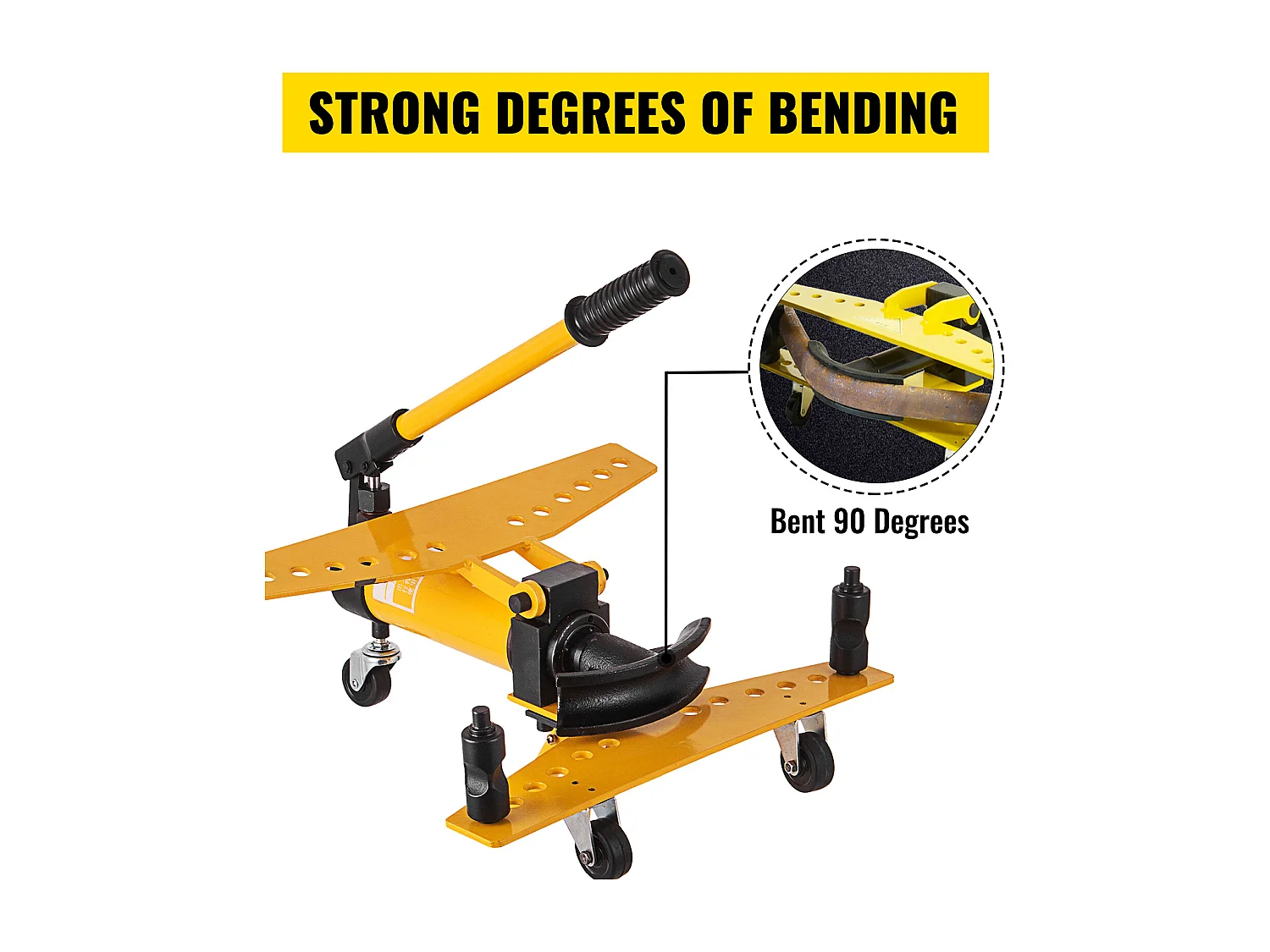 Buizenbuiger SucceBuy 10 ton Handmatige Hydraulische Pijpenbuiger, 0,635-2,54 cm Pijpenbuiger, 6 Matrijzen, Hydraulisch Pijpgereedschap voor Verwarming en Bouw