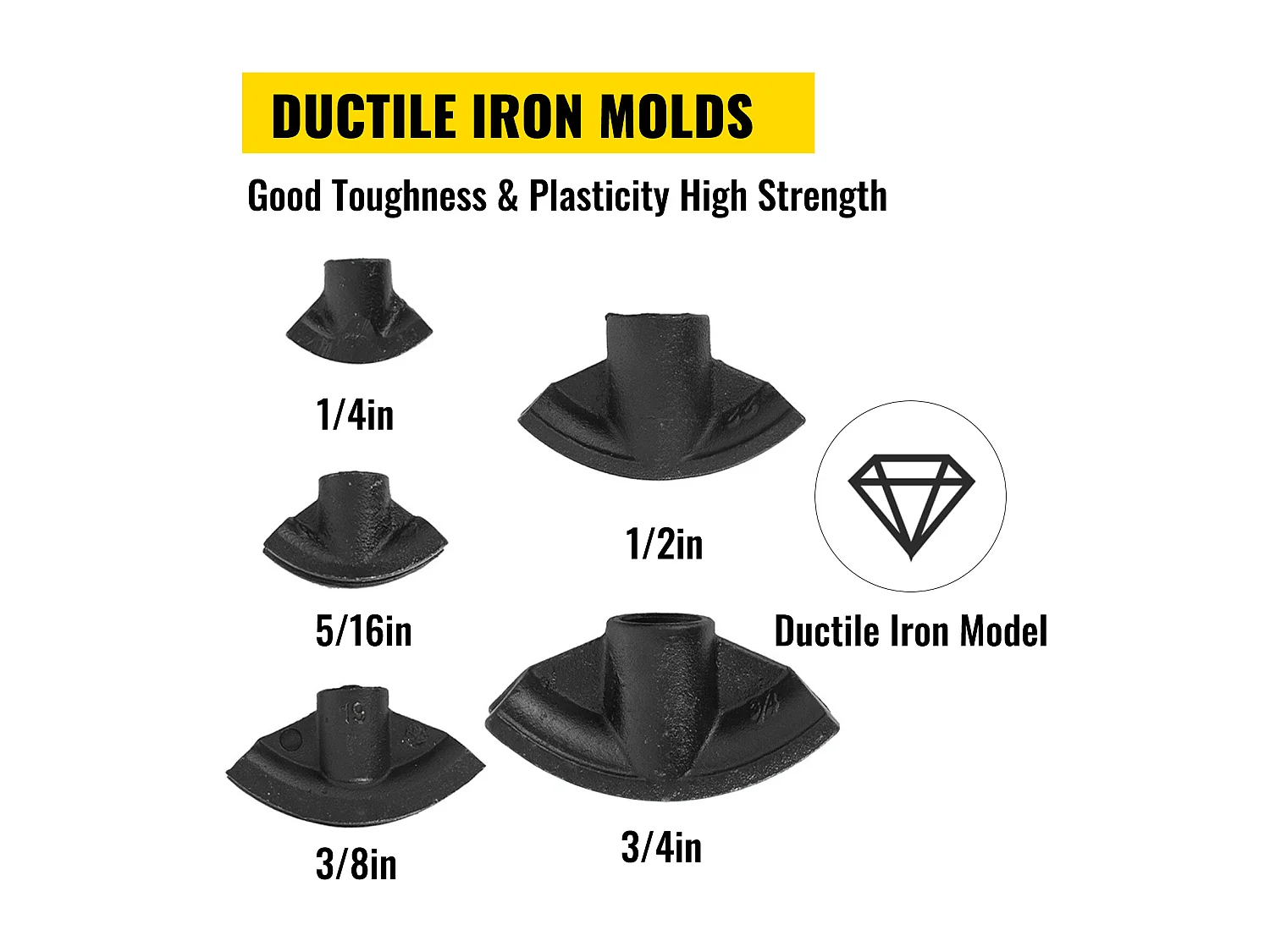 Buizenbuiger SucceBuy 10 ton Handmatige Hydraulische Pijpenbuiger, 0,635-2,54 cm Pijpenbuiger, 6 Matrijzen, Hydraulisch Pijpgereedschap voor Verwarming en Bouw