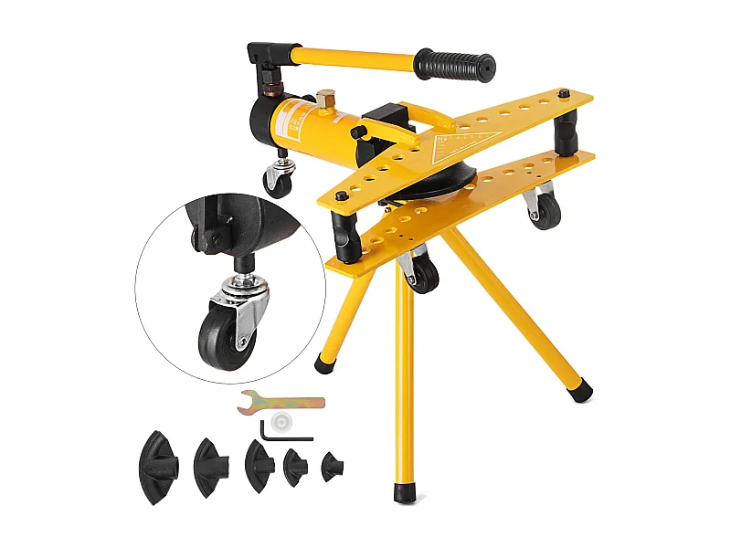 Buizenbuiger SucceBuy 10 ton Handmatige Hydraulische Pijpenbuiger, 0,635-2,54 cm Pijpenbuiger, 6 Matrijzen, Hydraulisch Pijpgereedschap voor Verwarming en Bouw