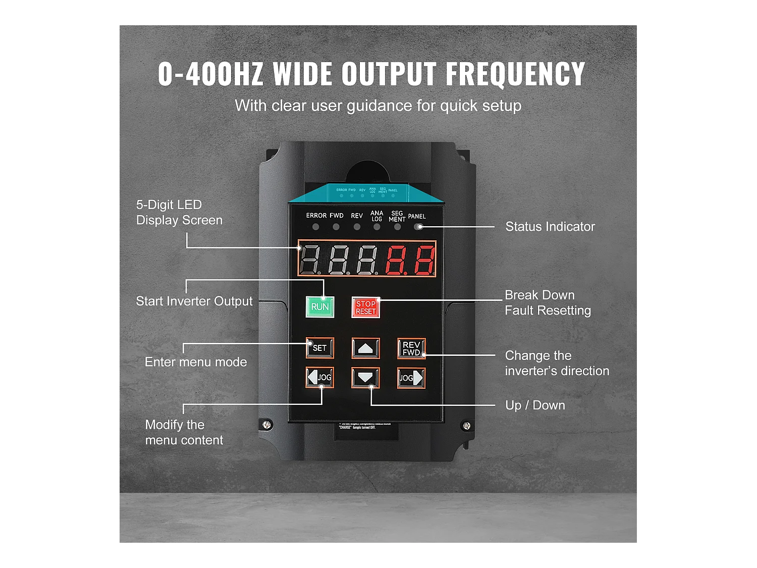 Variateur de Fréquence SucceBuy 10HP, 7,5KW, 35A 220V VFD, Entrée 1/3 Phase vers Sortie 3 Phases, 0-400Hz