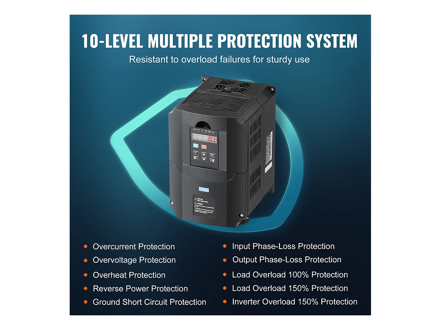 Variateur de Fréquence SucceBuy 10HP, 7,5KW, 35A 220V VFD, Entrée 1/3 Phase vers Sortie 3 Phases, 0-400Hz