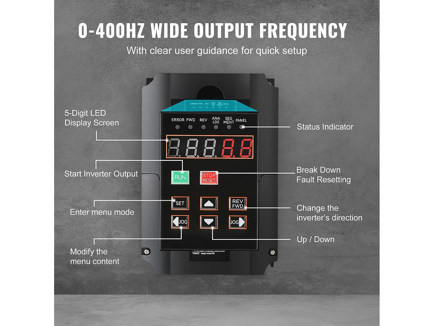 Variateur de Fréquence SucceBuy 10HP, 7,5KW, 35A 220V VFD, Entrée 1/3 Phase vers Sortie 3 Phases, 0-400Hz