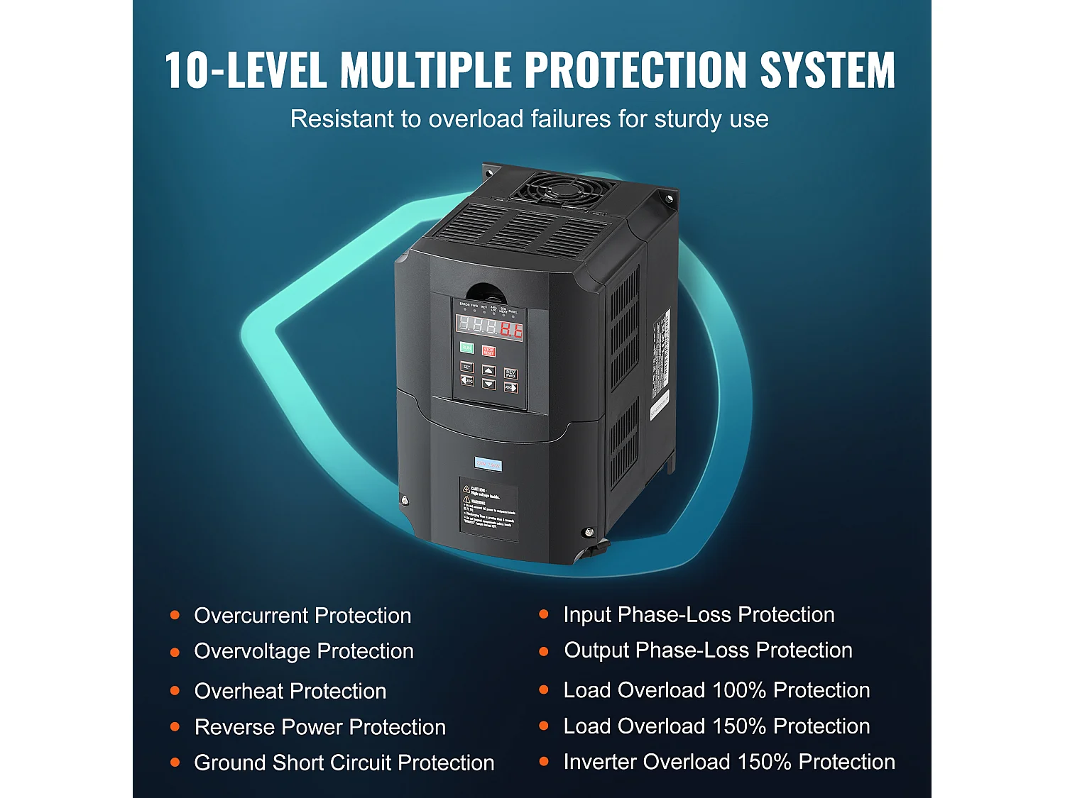 Variateur de Fréquence SucceBuy 10HP, 7,5KW, 35A 220V VFD, Entrée 1/3 Phase vers Sortie 3 Phases, 0-400Hz