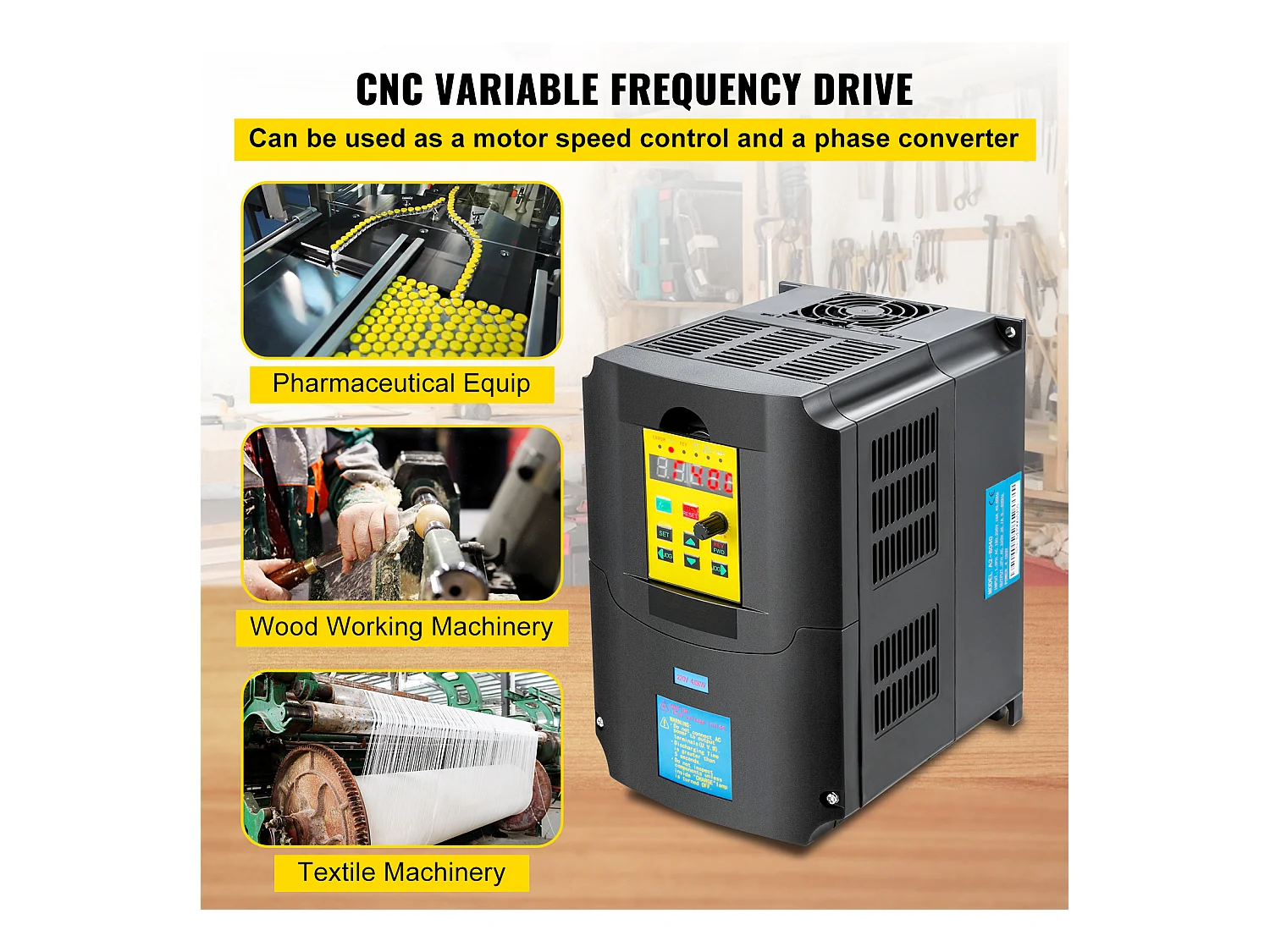 Variateur de Fréquence SucceBuy, 4 kW 220 V 5,5 HP, CNC Régulateur pour Moteur Machine Commande de Vitesse