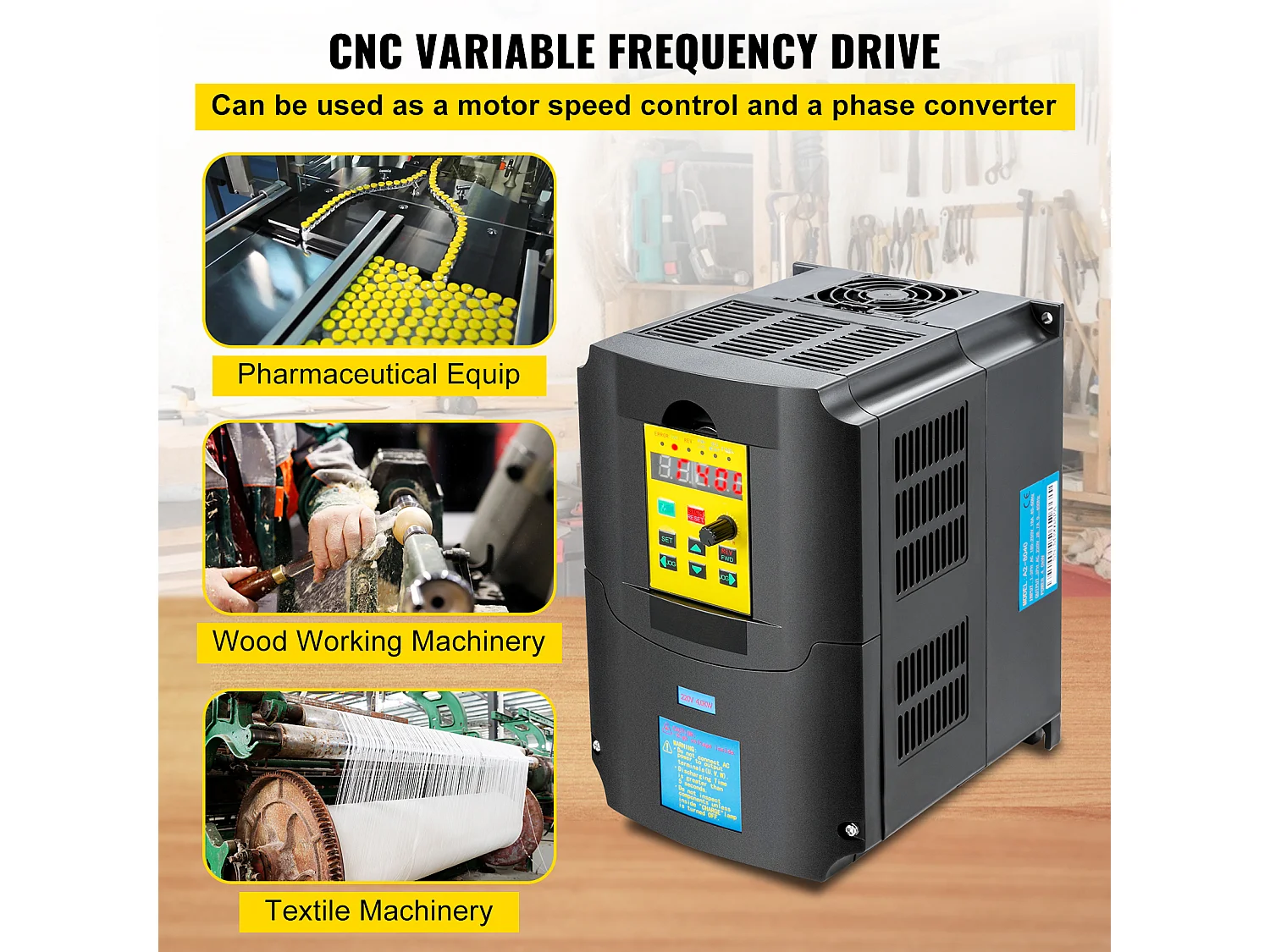 Variateur de Fréquence SucceBuy, 4 kW 220 V 5,5 HP, CNC Régulateur pour Moteur Machine Commande de Vitesse