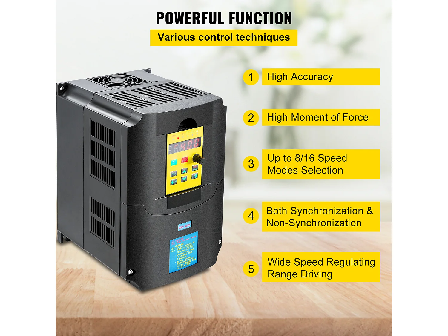 Variateur de Fréquence SucceBuy, 4 kW 220 V 5,5 HP, CNC Régulateur pour Moteur Machine Commande de Vitesse