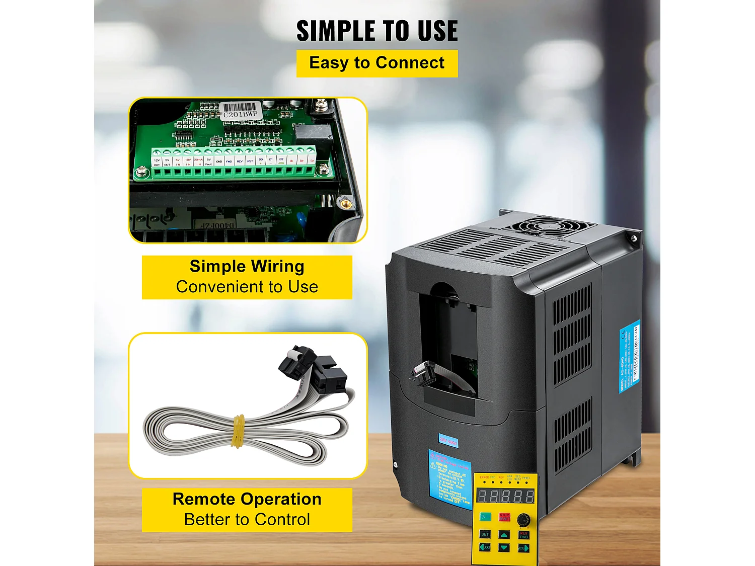 Variateur de Fréquence SucceBuy, 4 kW 220 V 5,5 HP, CNC Régulateur pour Moteur Machine Commande de Vitesse