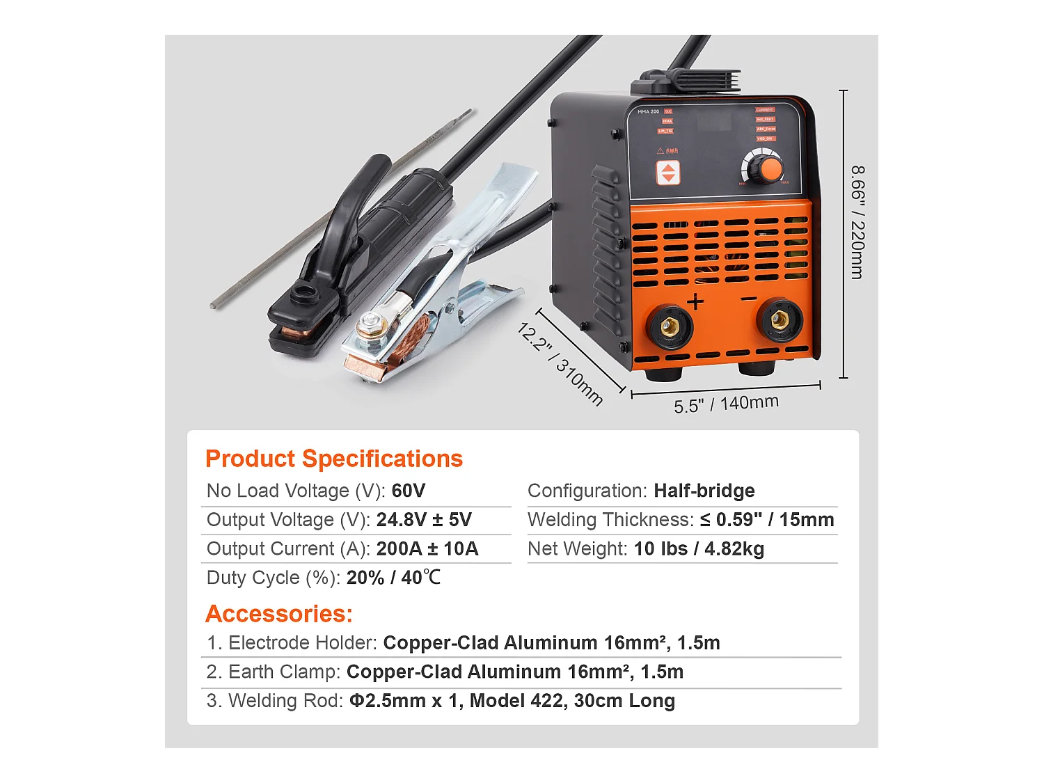 Soudeuse SucceBuy 220V 160A Machine de Soudage à l'Arc Soudeuse TIG à Démarrage à Chaud 2 en 1
