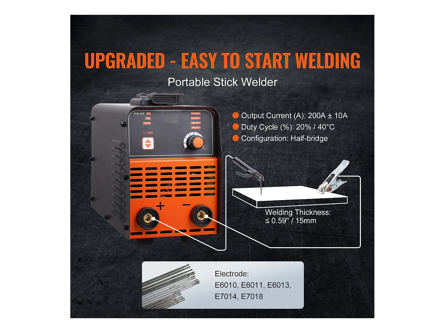 Soudeuse SucceBuy 220V 160A Machine de Soudage à l'Arc Soudeuse TIG à Démarrage à Chaud 2 en 1