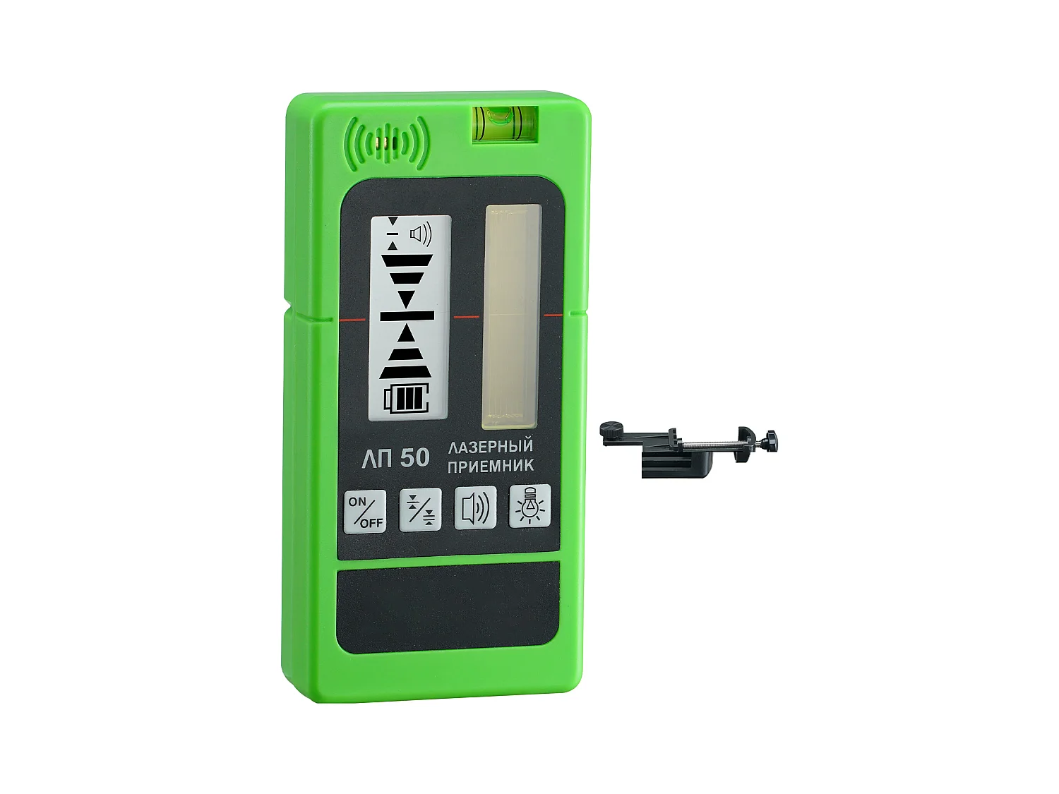 Récepteur Laser SucceBuy, Portée de 60,05 m, Pince Laser Verte et Rouge, Affichage Double LCD Niveau à Bulle Intégré