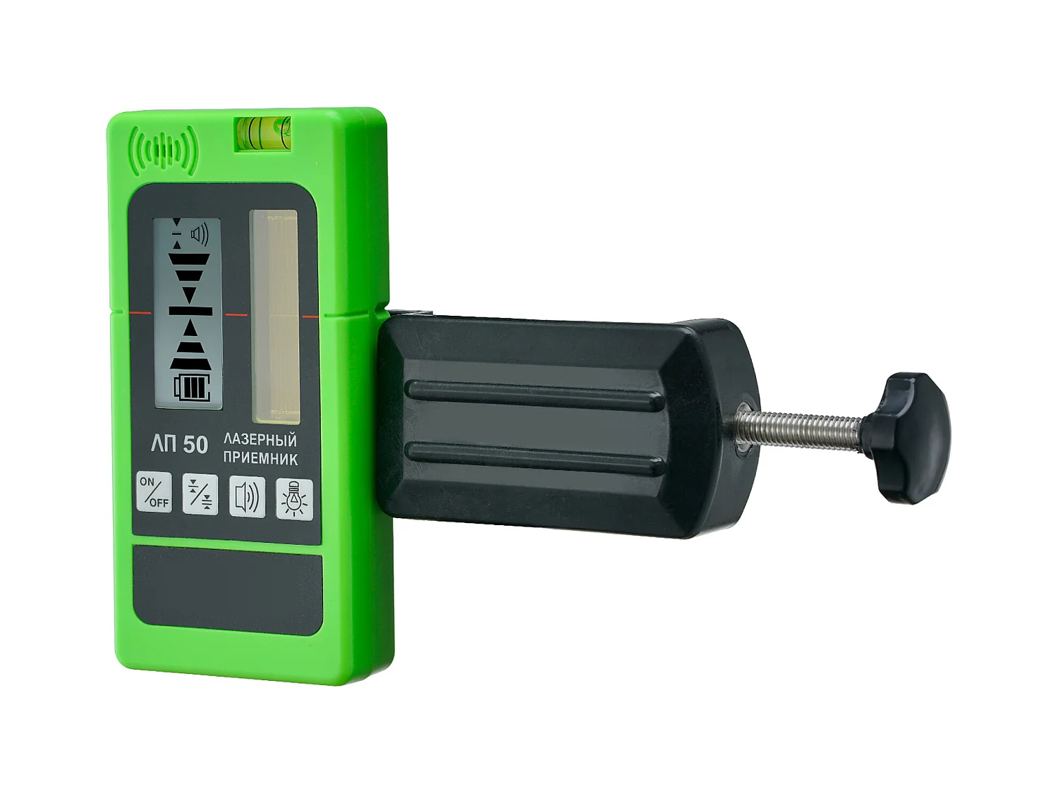 Récepteur Laser SucceBuy, Portée de 60,05 m, Pince Laser Verte et Rouge, Affichage Double LCD Niveau à Bulle Intégré