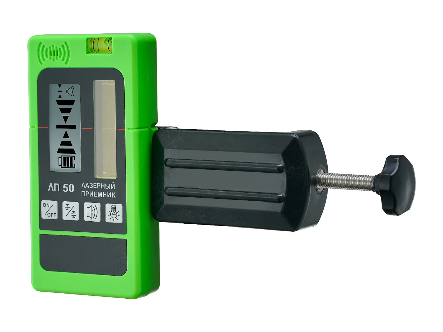 Récepteur Laser SucceBuy, Portée de 60,05 m, Pince Laser Verte et Rouge, Affichage Double LCD Niveau à Bulle Intégré