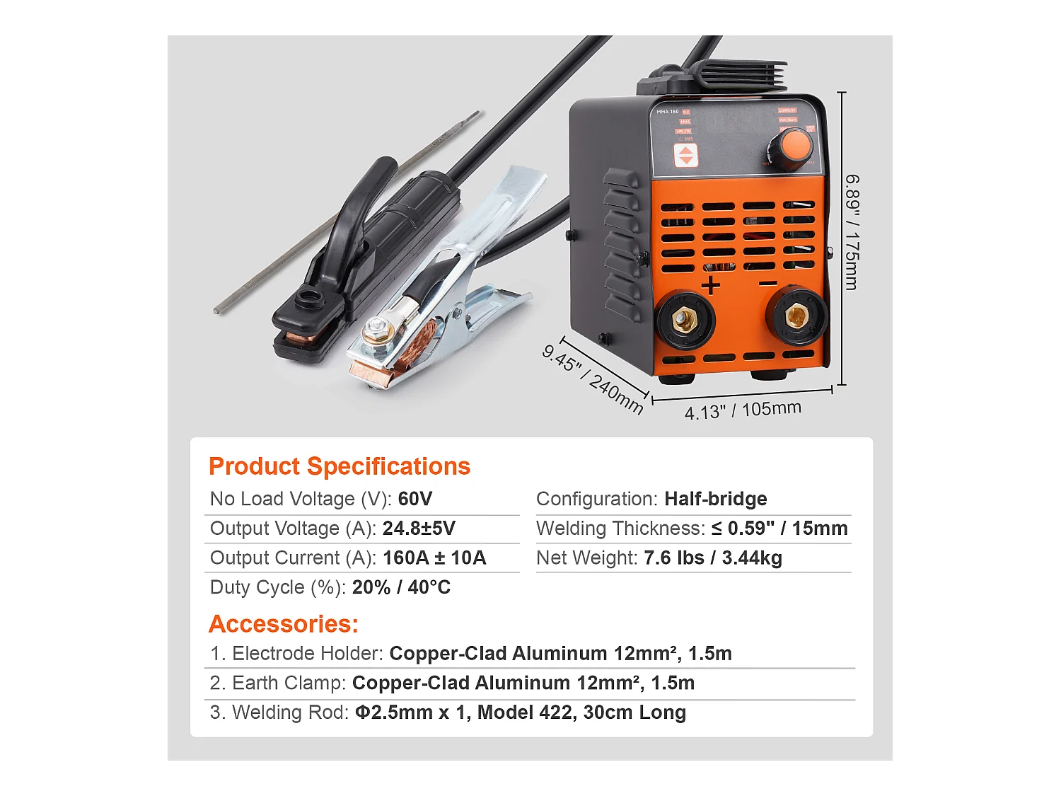 Soldadora SucceBuy Máquina de Soldar por Arco 220V 120A, Soldadora TIG 2 en 1 de Arranque por Calor