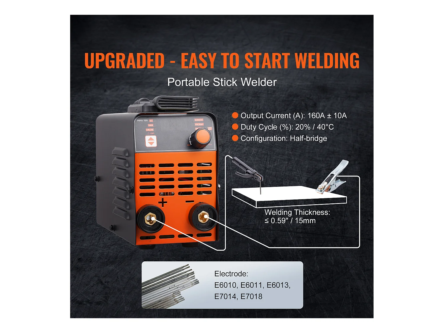 Soldadora SucceBuy Máquina de Soldar por Arco 220V 120A, Soldadora TIG 2 en 1 de Arranque por Calor