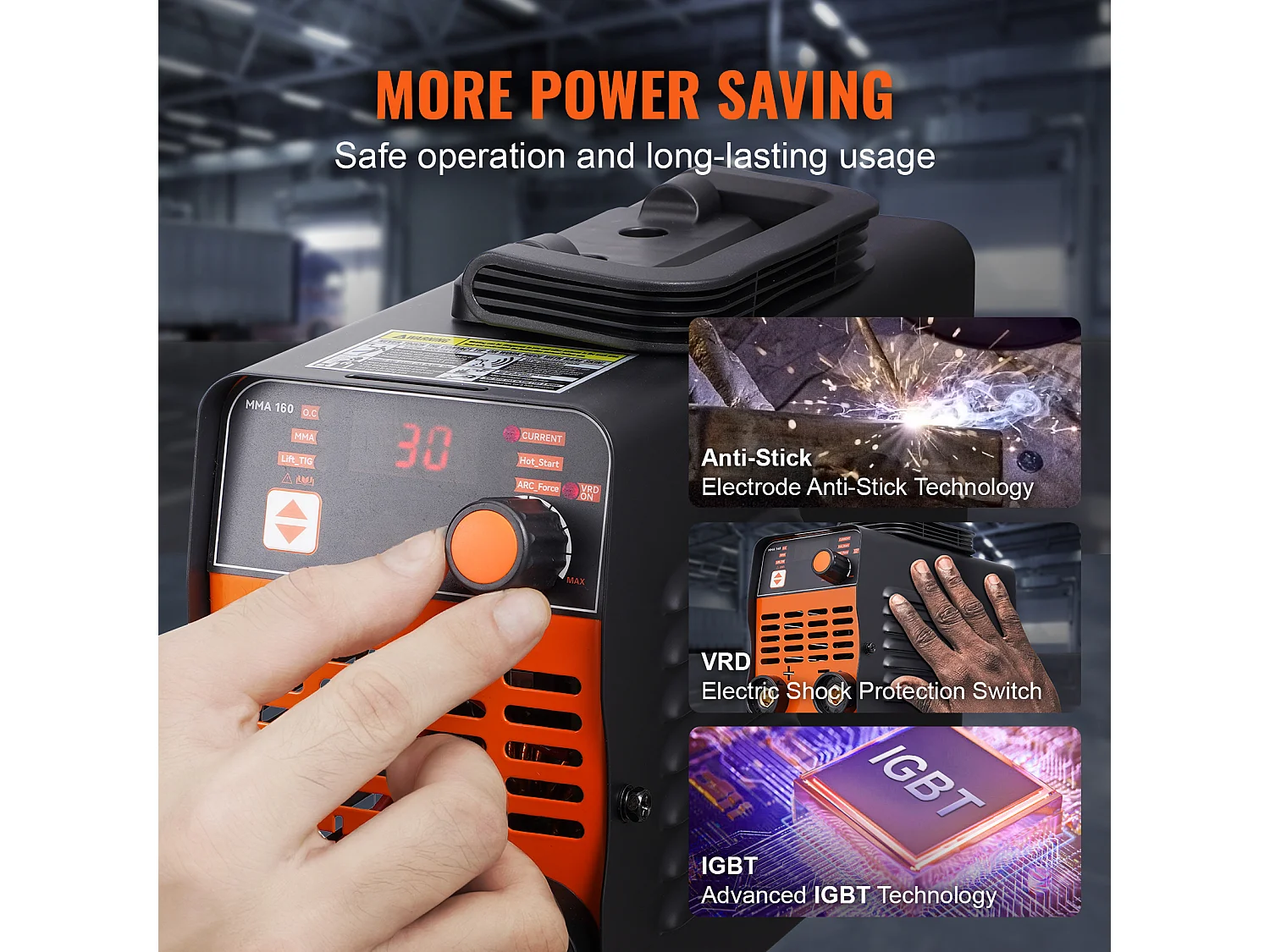 Soudeuse SucceBuy Machine à Souder à Arc 220V 120A, Soudeuse TIG 2 en 1 à Démarrage Chaud