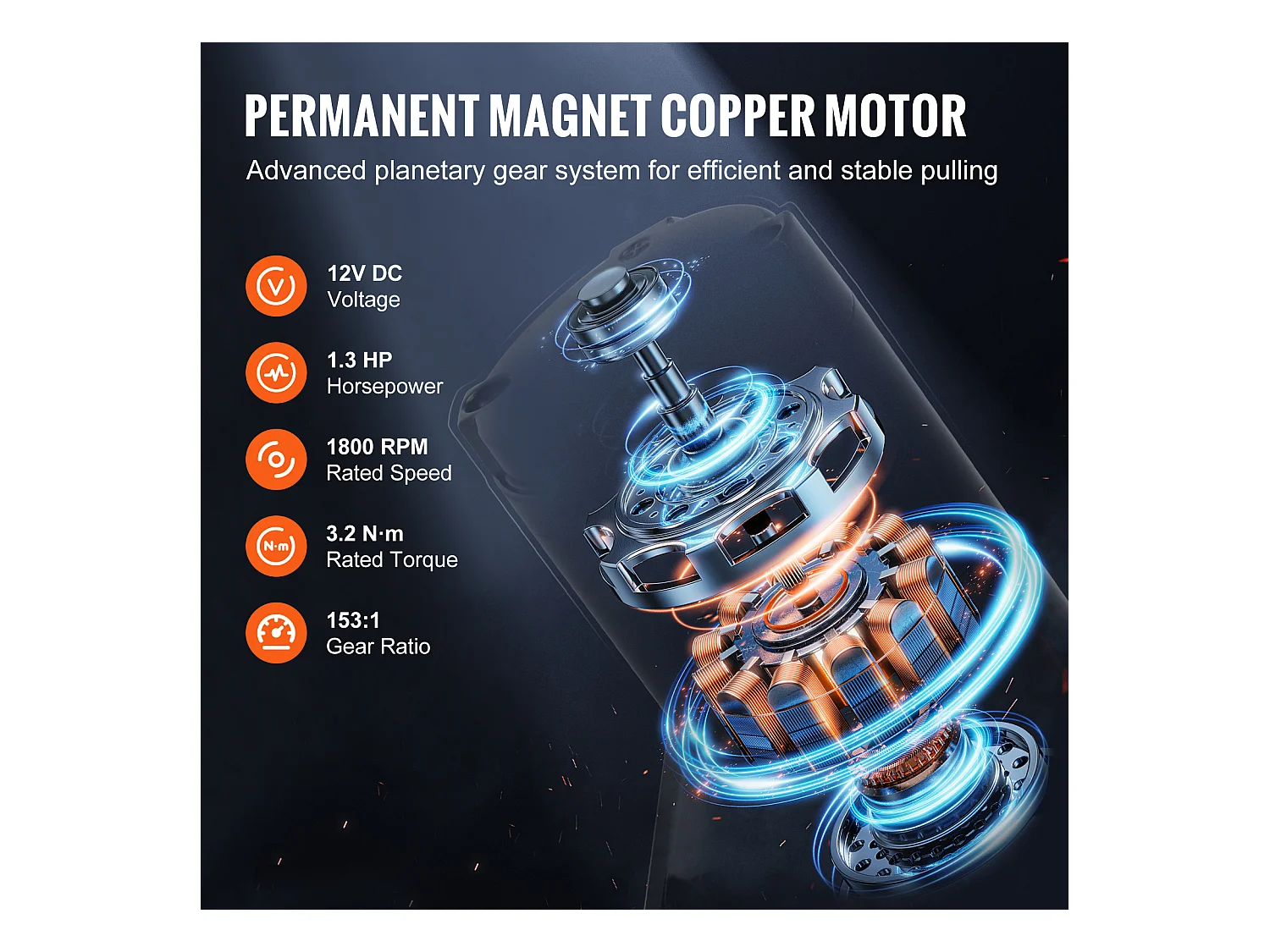Treuil Électrique SucceBuy 1814 kg, 12 V CC, pour VTT/UTV, avec Câble en Acier à 7 Brins 0,5 x 1188,7 cm, Étanchéité IP55