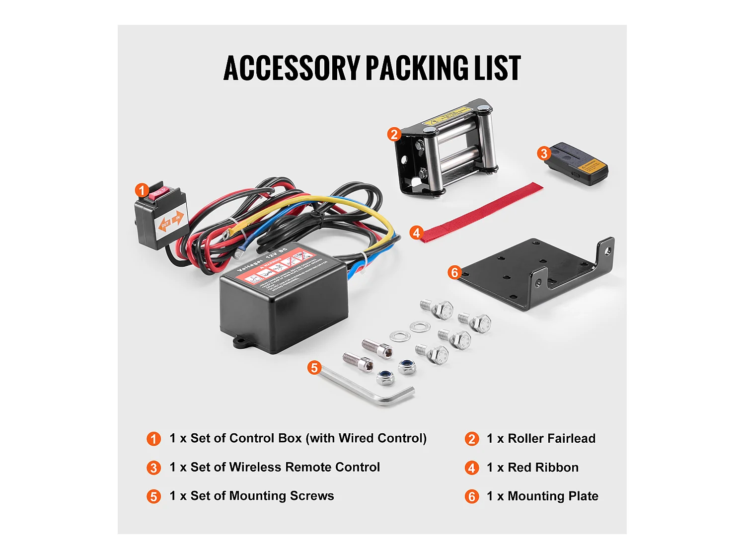 Treuil Électrique SucceBuy 1814 kg, 12 V CC, pour VTT/UTV, avec Câble en Acier à 7 Brins 0,5 x 1188,7 cm, Étanchéité IP55