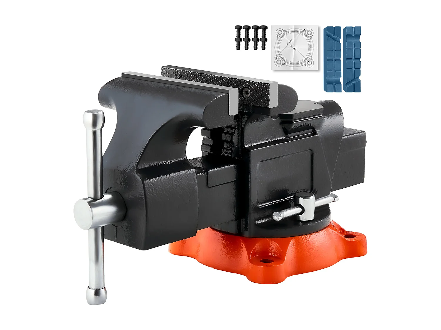 Étau d'Établi SucceBuy 12,7 cm, Étau Atelier Fonte Ductile, avec Base Pivotante Verrouillable, pour Serrage de Tuyaux Ronds