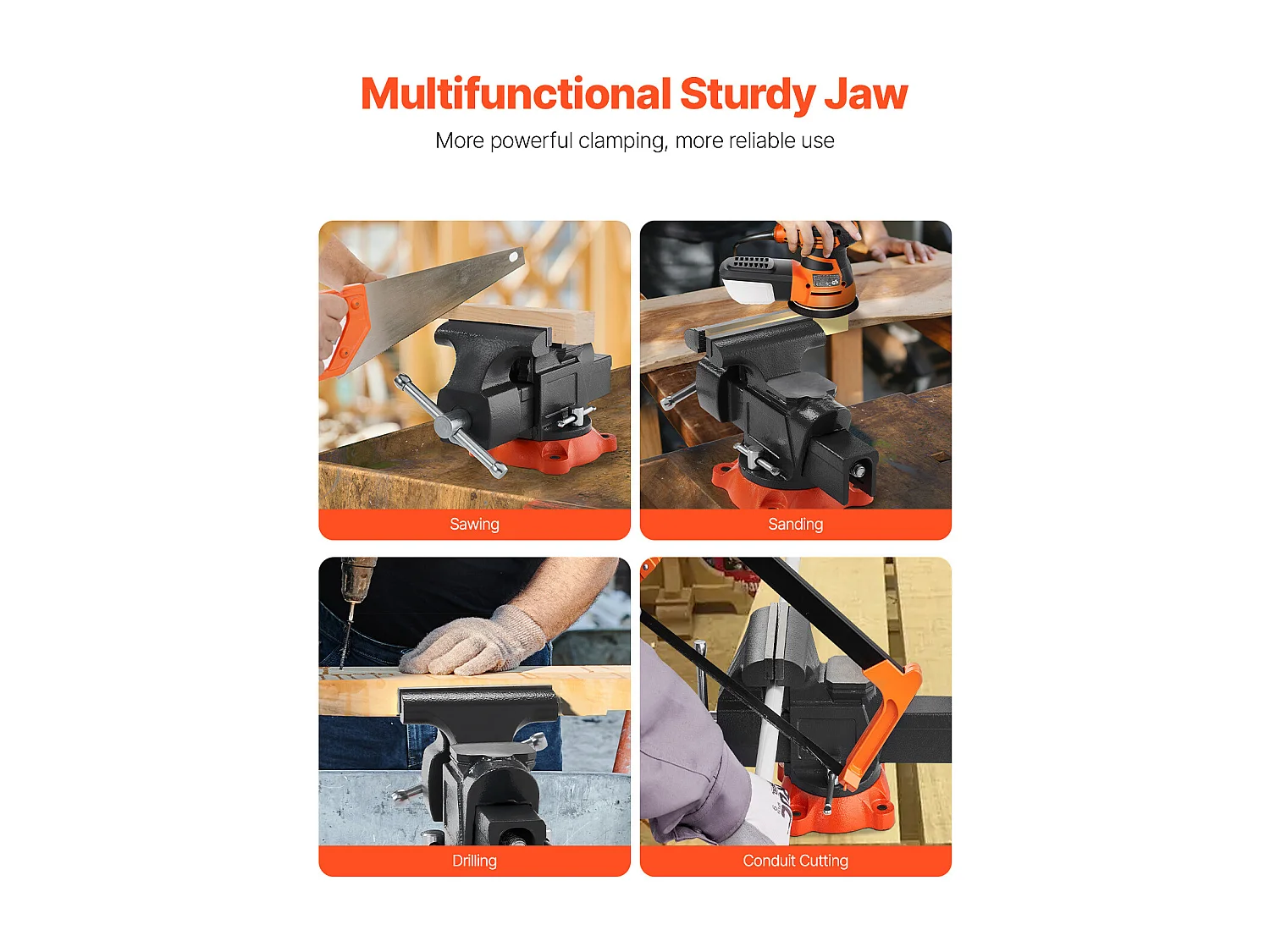 Étau d'Établi SucceBuy 12,7 cm, Étau Atelier Fonte Ductile, avec Base Pivotante Verrouillable, pour Serrage de Tuyaux Ronds