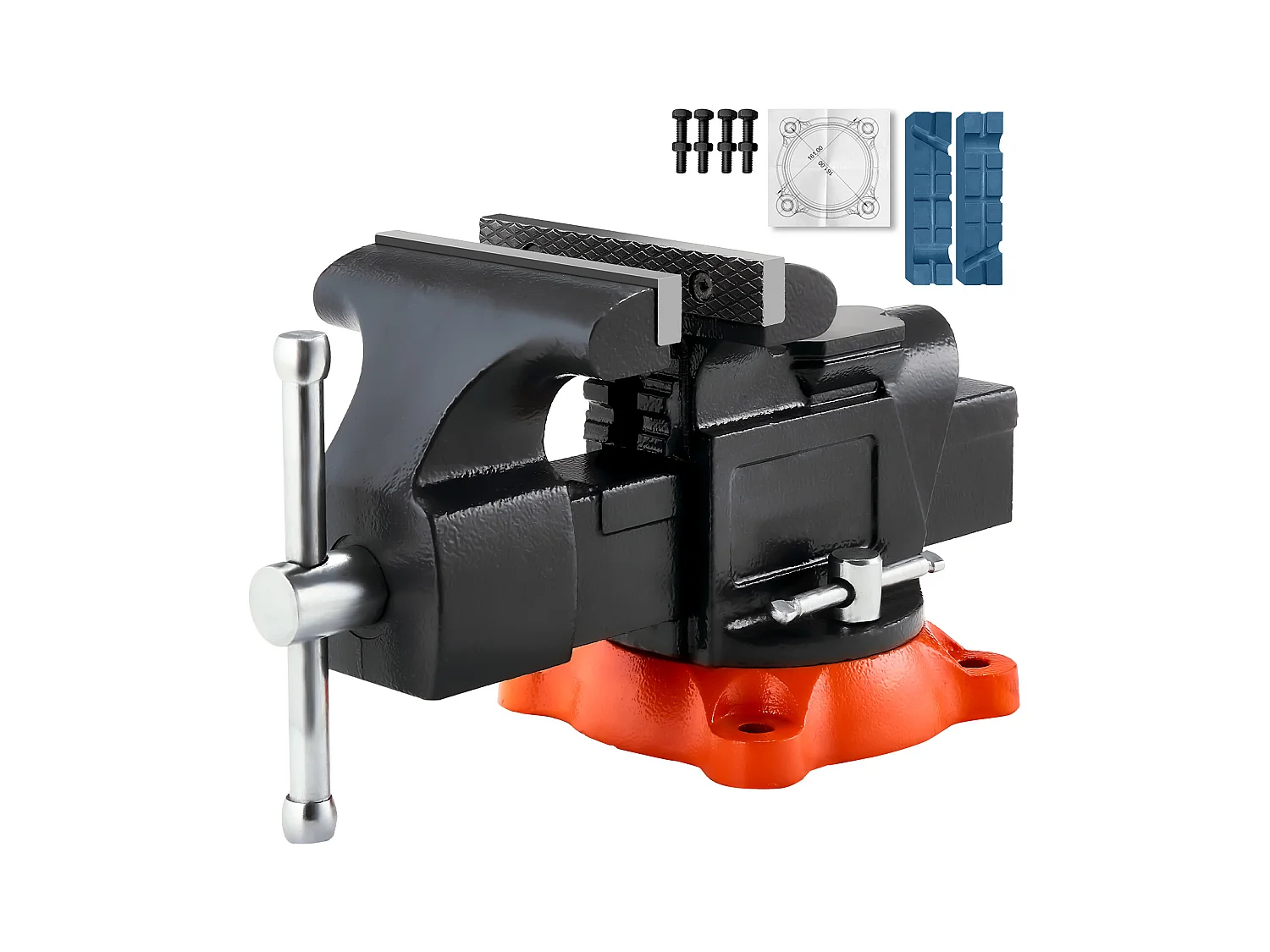 Schraubstock SucceBuy 12,7 cm, Vielzweck und Robust, mit Verriegelbarer Schwenkbase