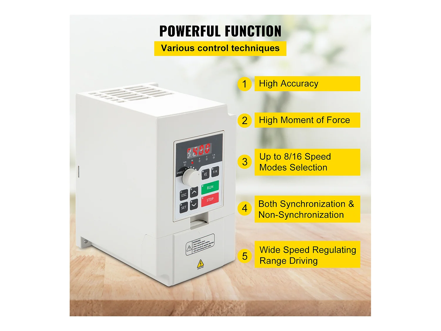 Variateur de Fréquence SucceBuy 3 kW, 4 HP Inverseur Volume d'Air Élevé, Régulateur pour Moteur Machine Contrôle de Vitesse