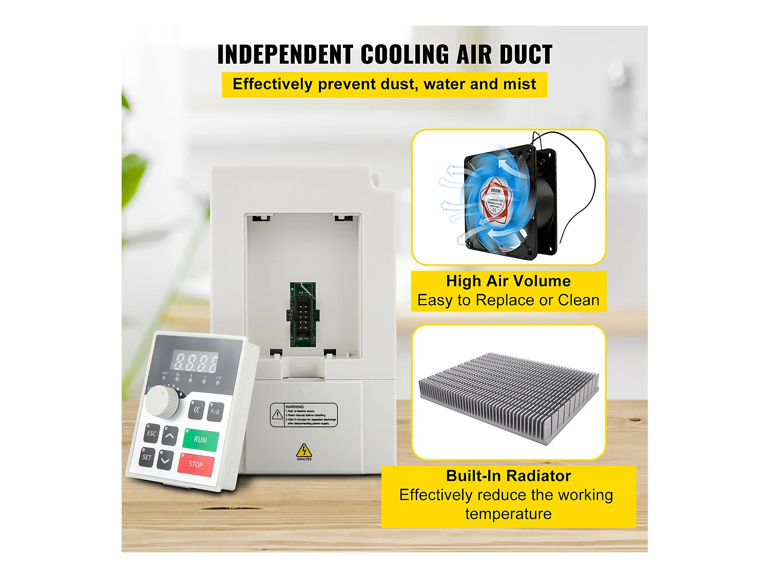 Variateur de Fréquence SucceBuy 3 kW, 4 HP Inverseur Volume d'Air Élevé, Régulateur pour Moteur Machine Contrôle de Vitesse