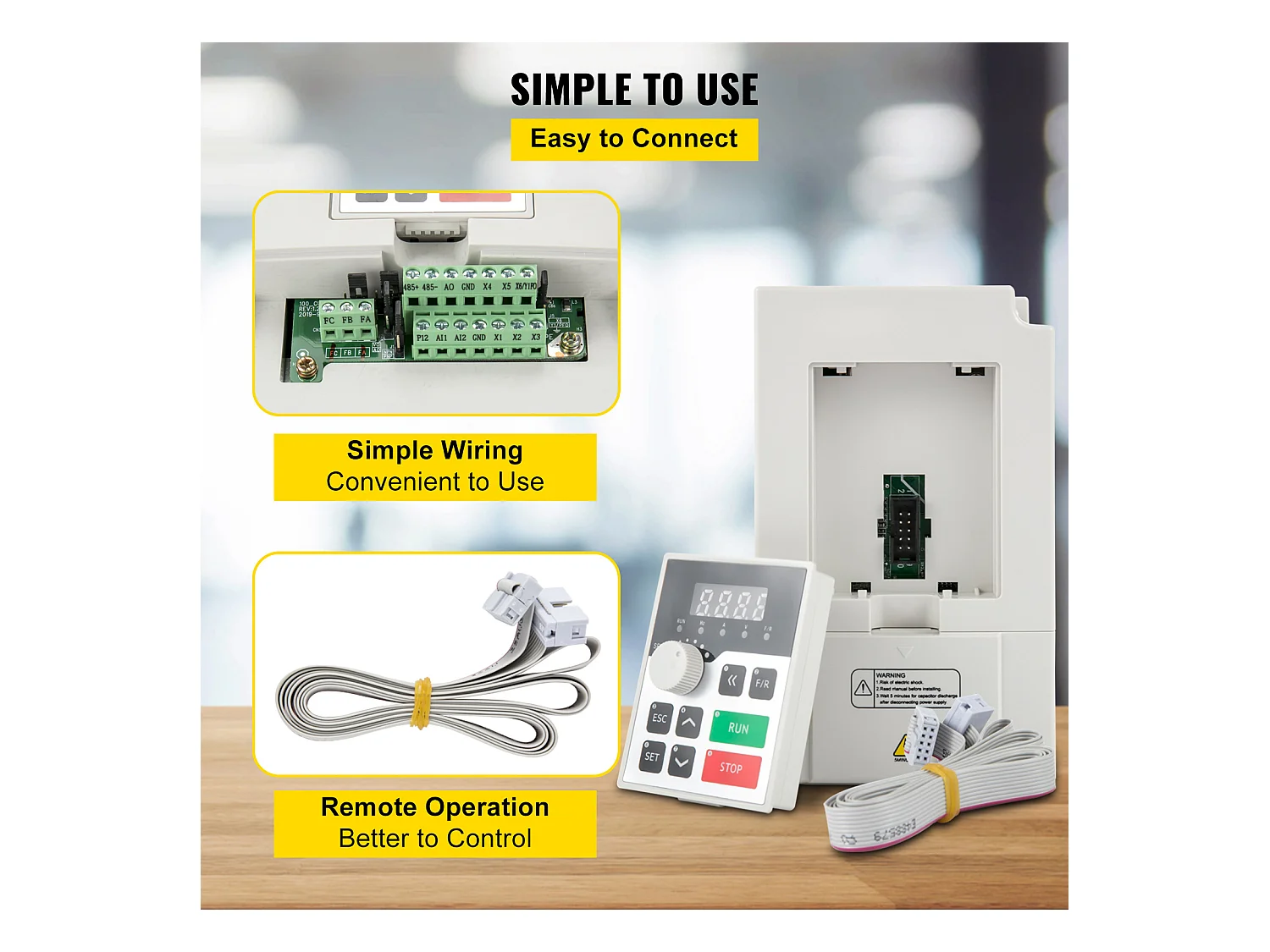 Variateur de Fréquence SucceBuy 3 kW, 4 HP Inverseur Volume d'Air Élevé, Régulateur pour Moteur Machine Contrôle de Vitesse