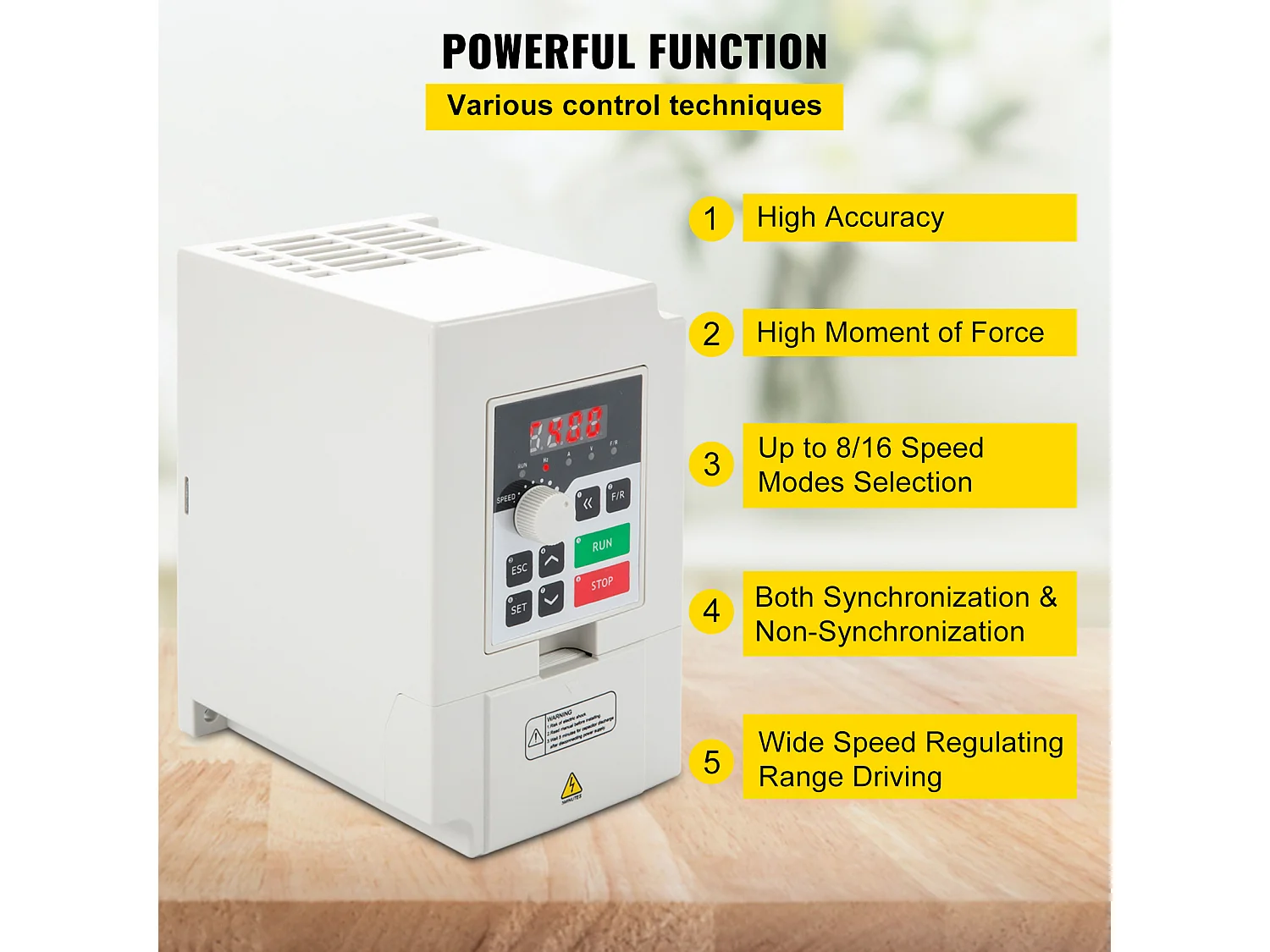 Frequentievariëtor SucceBuy 3 kW, 4 PK Omvormer Hoog Luchtvolume, Regelaar voor Motor Machine Snelheidsbesturing