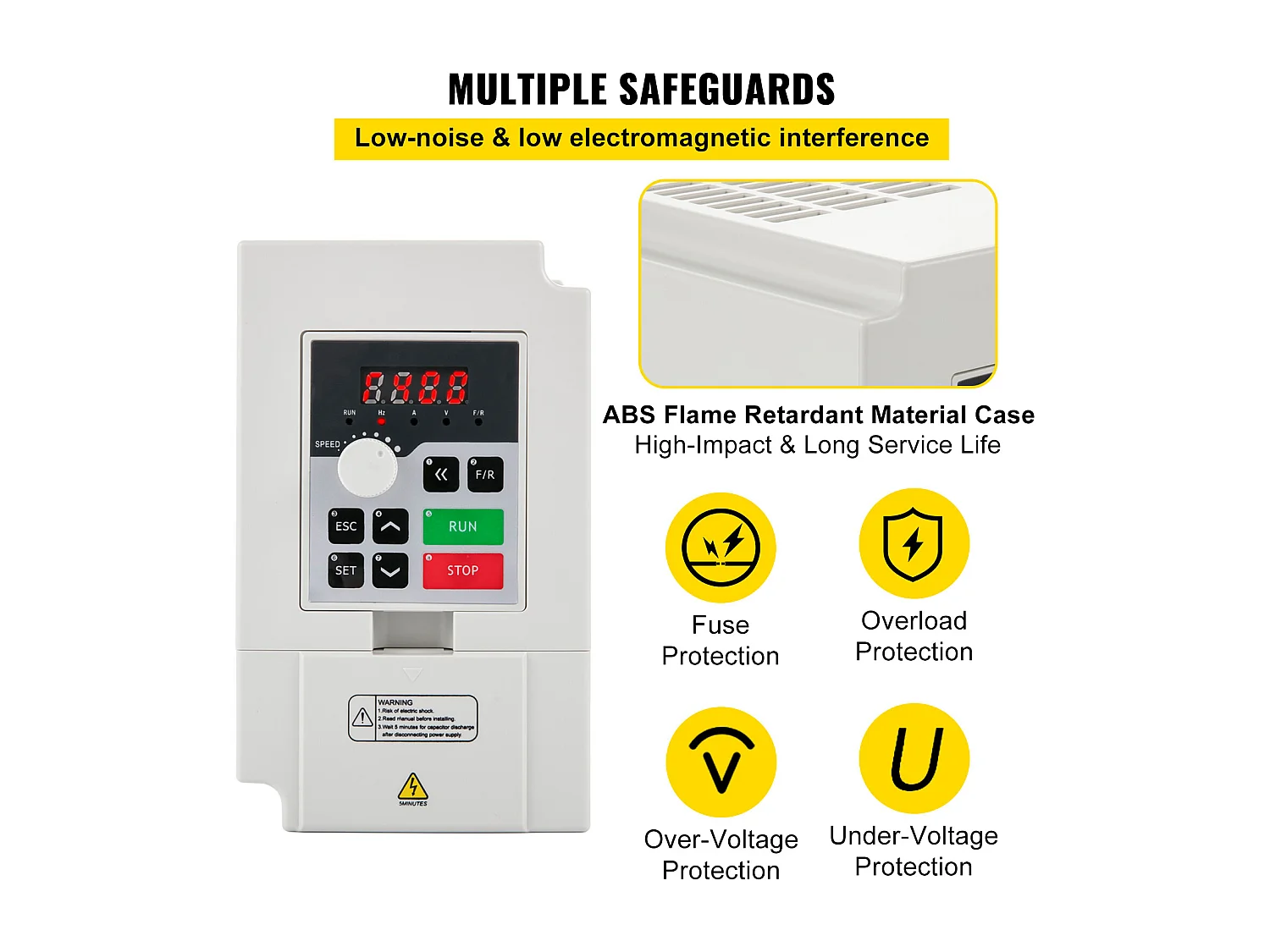 Frequentievariëtor SucceBuy 3 kW, 4 PK Omvormer Hoog Luchtvolume, Regelaar voor Motor Machine Snelheidsbesturing