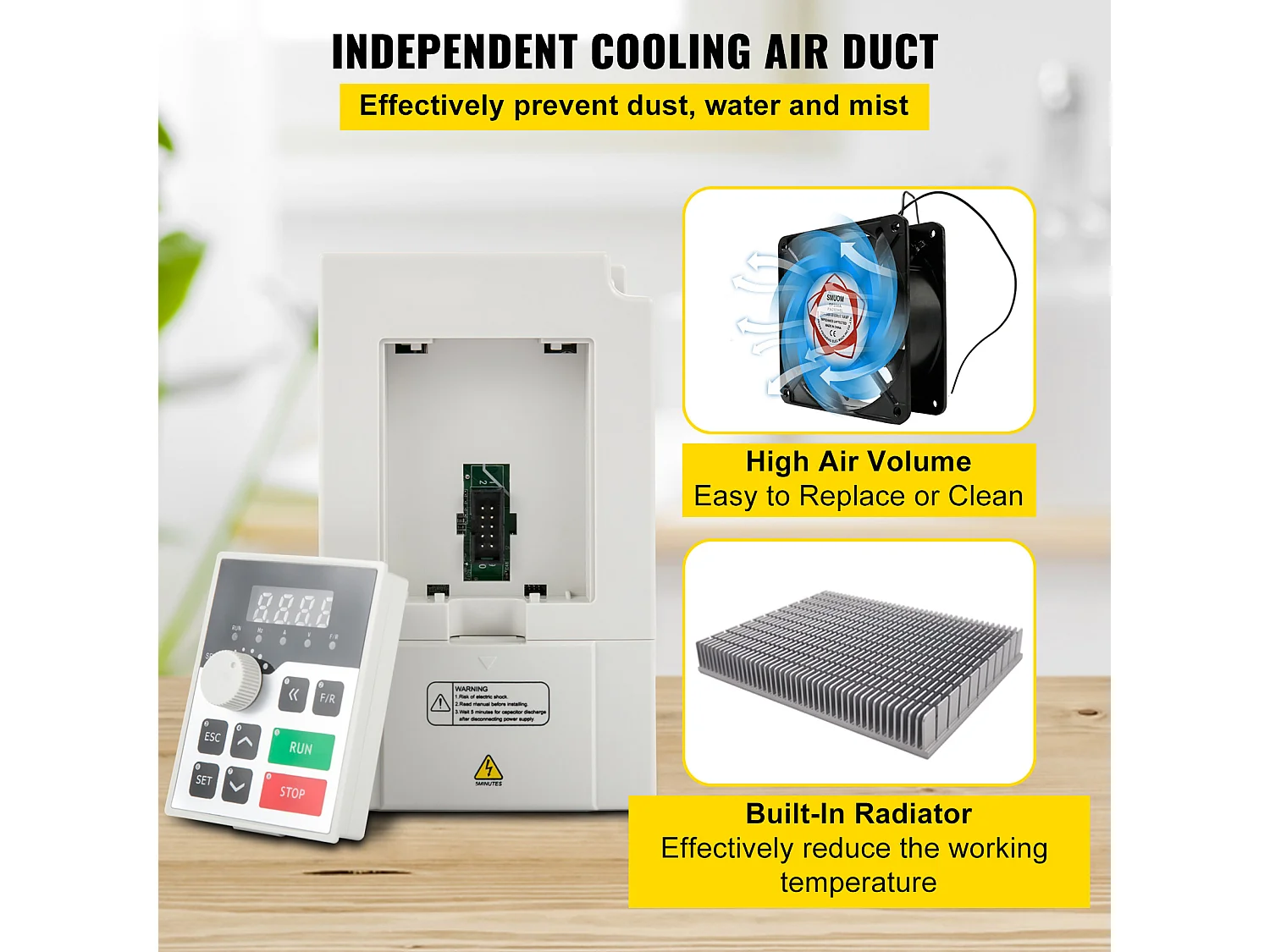 Frequentievariëtor SucceBuy 3 kW, 4 PK Omvormer Hoog Luchtvolume, Regelaar voor Motor Machine Snelheidsbesturing