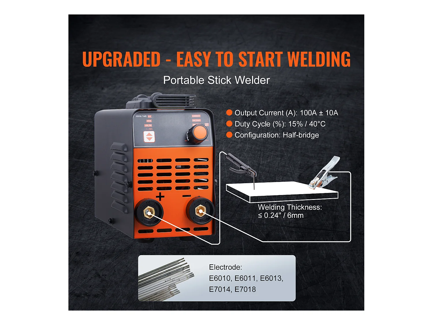 Lasmachine SucceBuy 220V 100A Stick-Bogen-Lasmachine Hot Start Stick/Lift TIG 2-in-1 Lasmachine