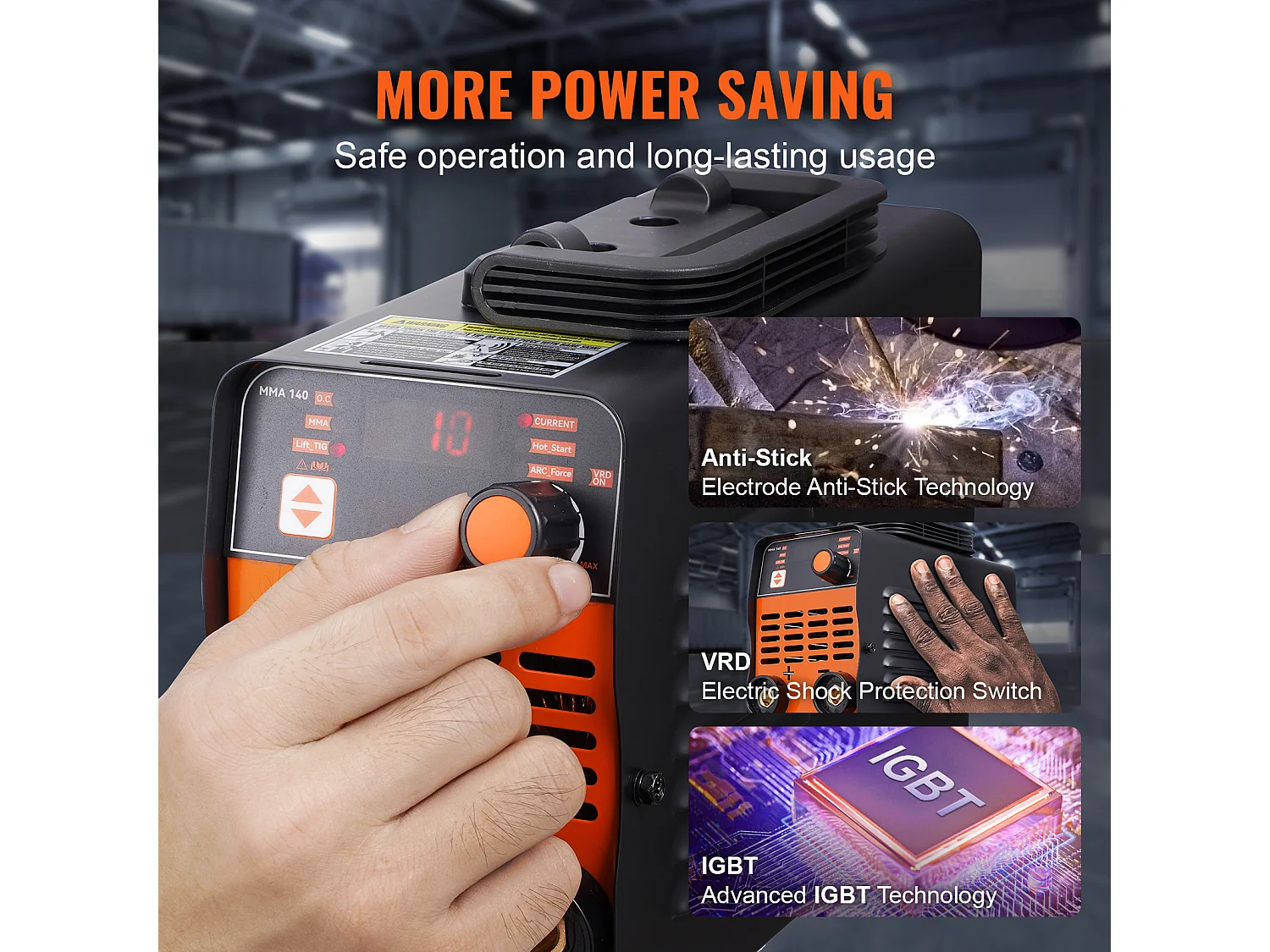 Soudeuse SucceBuy 220V 100A Arc Stick Soudeuse Machine Hot Start Stick/Lift TIG 2 en 1 Soudeuse