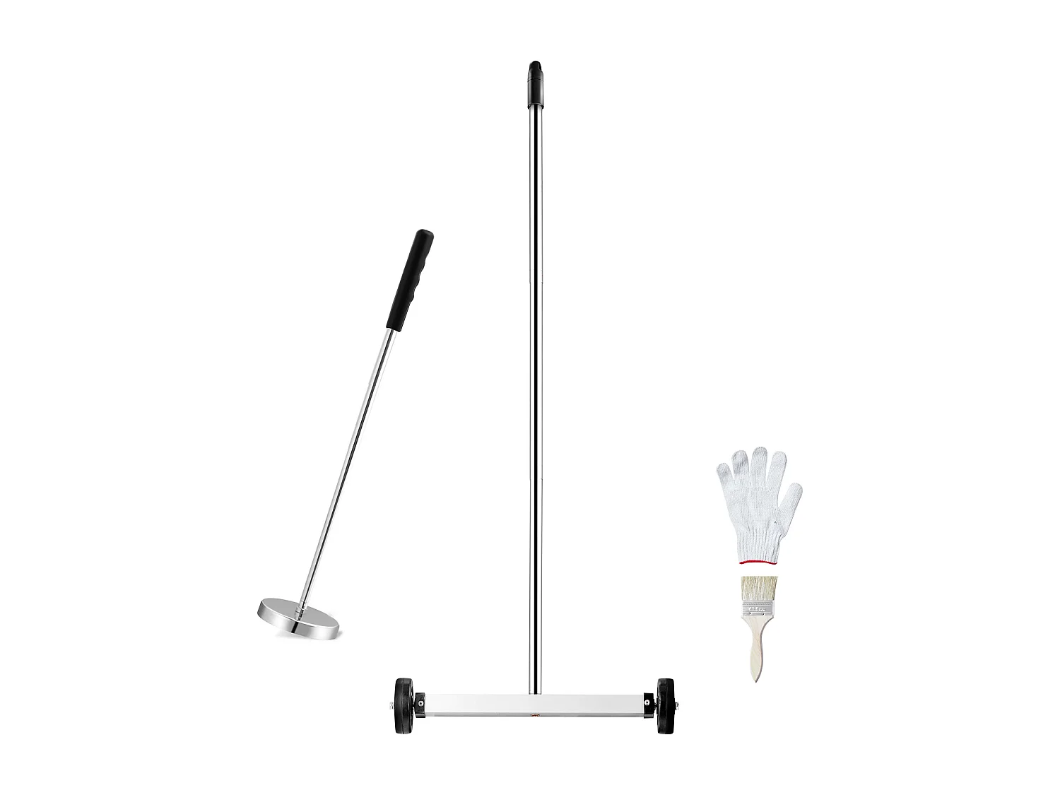 Balayeuse Magnétique, SucceBuy Balai Magnétique de 38 cm avec Roues, Outil de Ramassage Télescopique