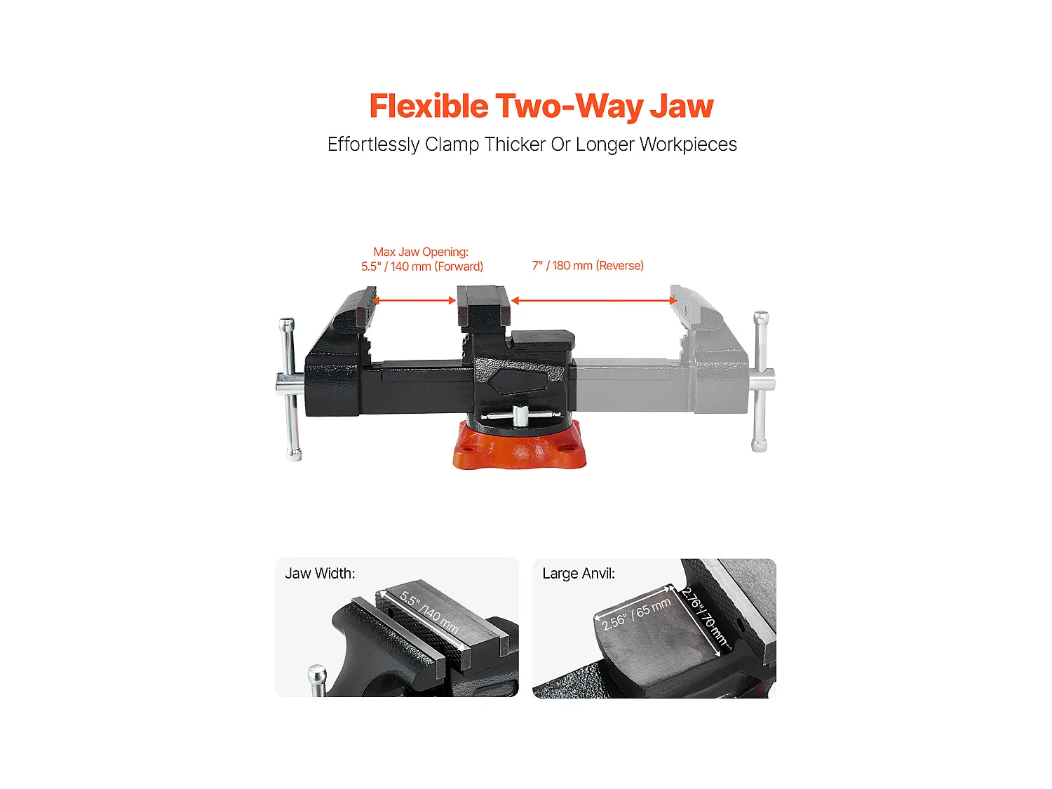 Klamra Stół SucceBuy 13,97 cm z Trudnej Stopu Duktylnej z Obrotową Podstawą Zablokowaną