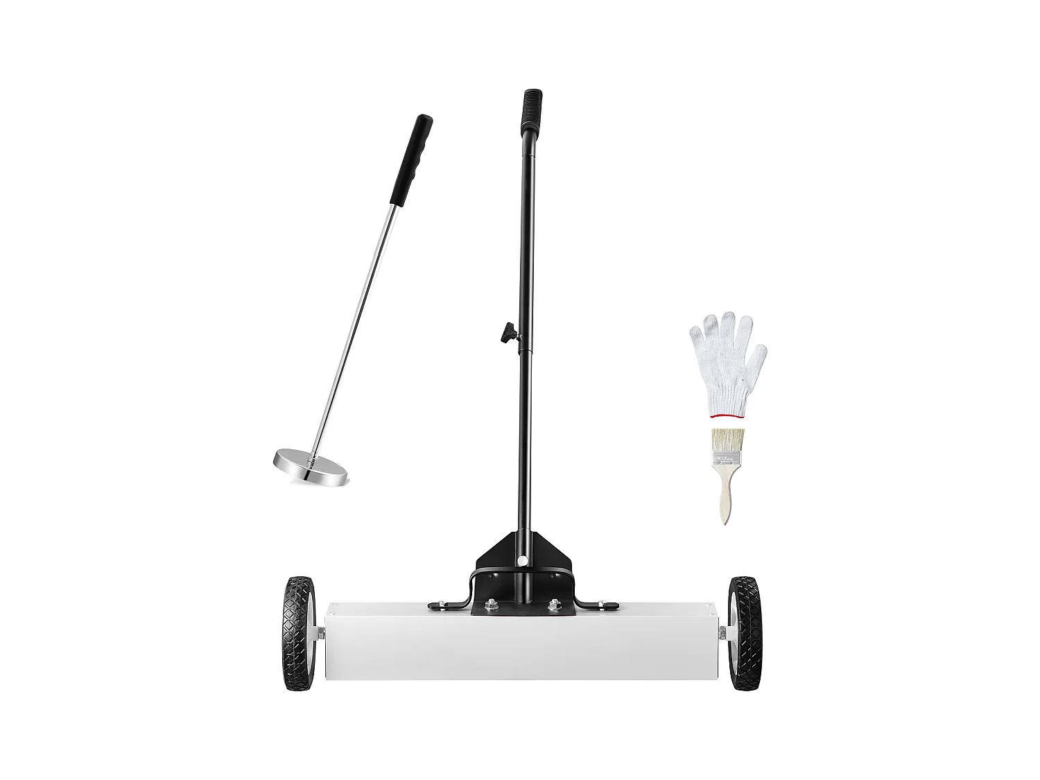 Balayeuse Magnétique, SucceBuy Balai Magnétique de 61 cm avec Roues, Outil de Ramassage Télescopique