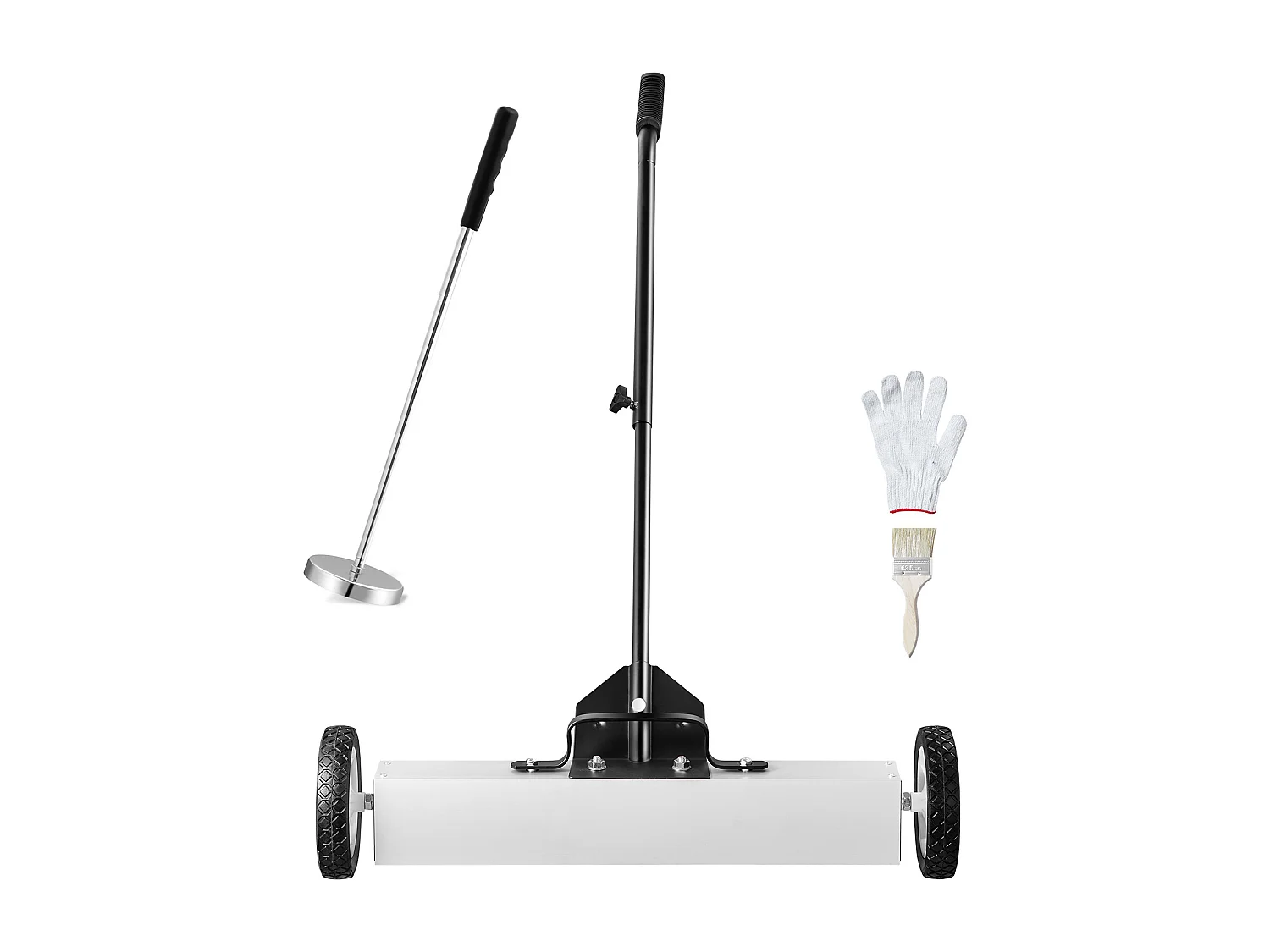 Balayeuse Magnétique, SucceBuy Balai Magnétique de 61 cm avec Roues, Outil de Ramassage Télescopique