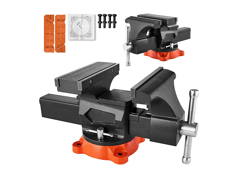 Vite da Tavolo SucceBuy 20,32 cm, Vite di Offcina Fonderia Duttile, con Incudine, Base Pivotante 360°, per Serrare Tubi Rotondi