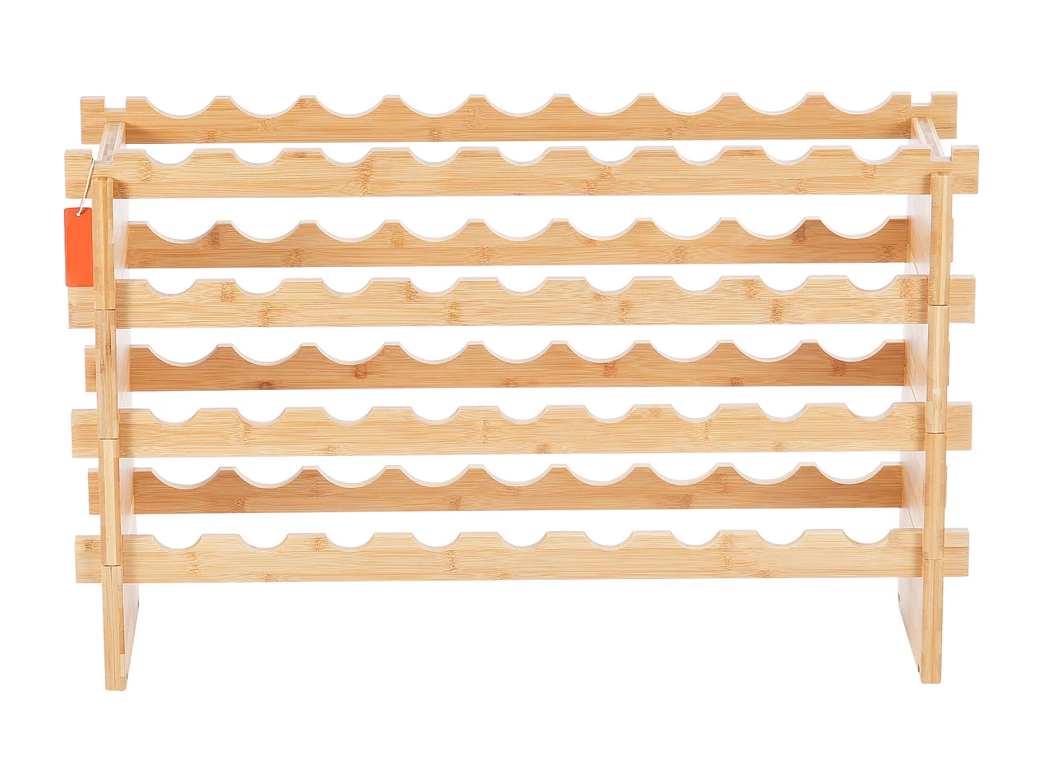 Wijnrek, SucceBuy 4-laags Stapelbaar Wijnrek voor 36 Flessen, Natuurlijk Bamboehouten Plankje