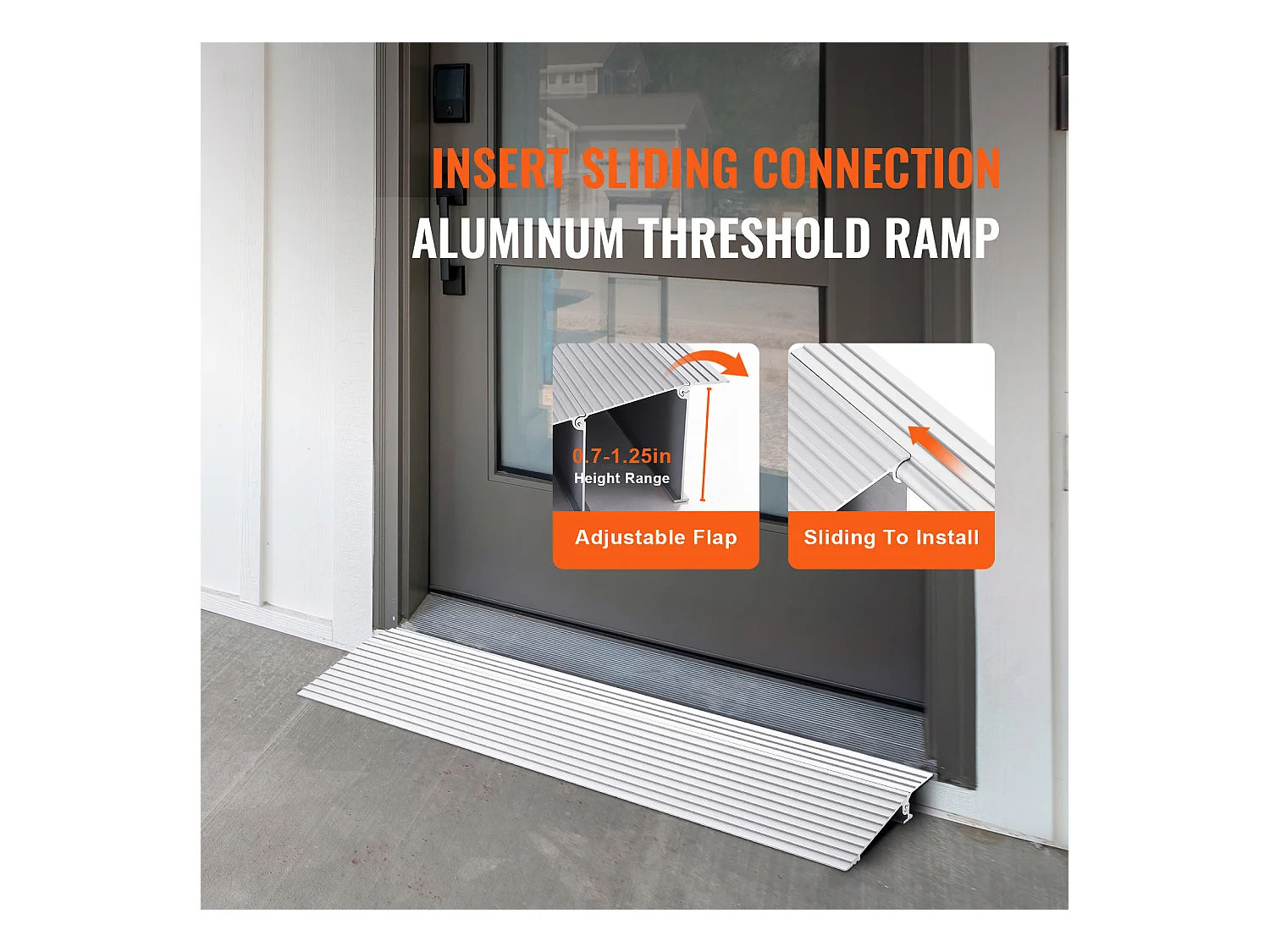 Rampe de Seuil en Aluminium SucceBuy, Élévation de 2.5cm, 363kg, pour Fauteuils Roulants, Scooters