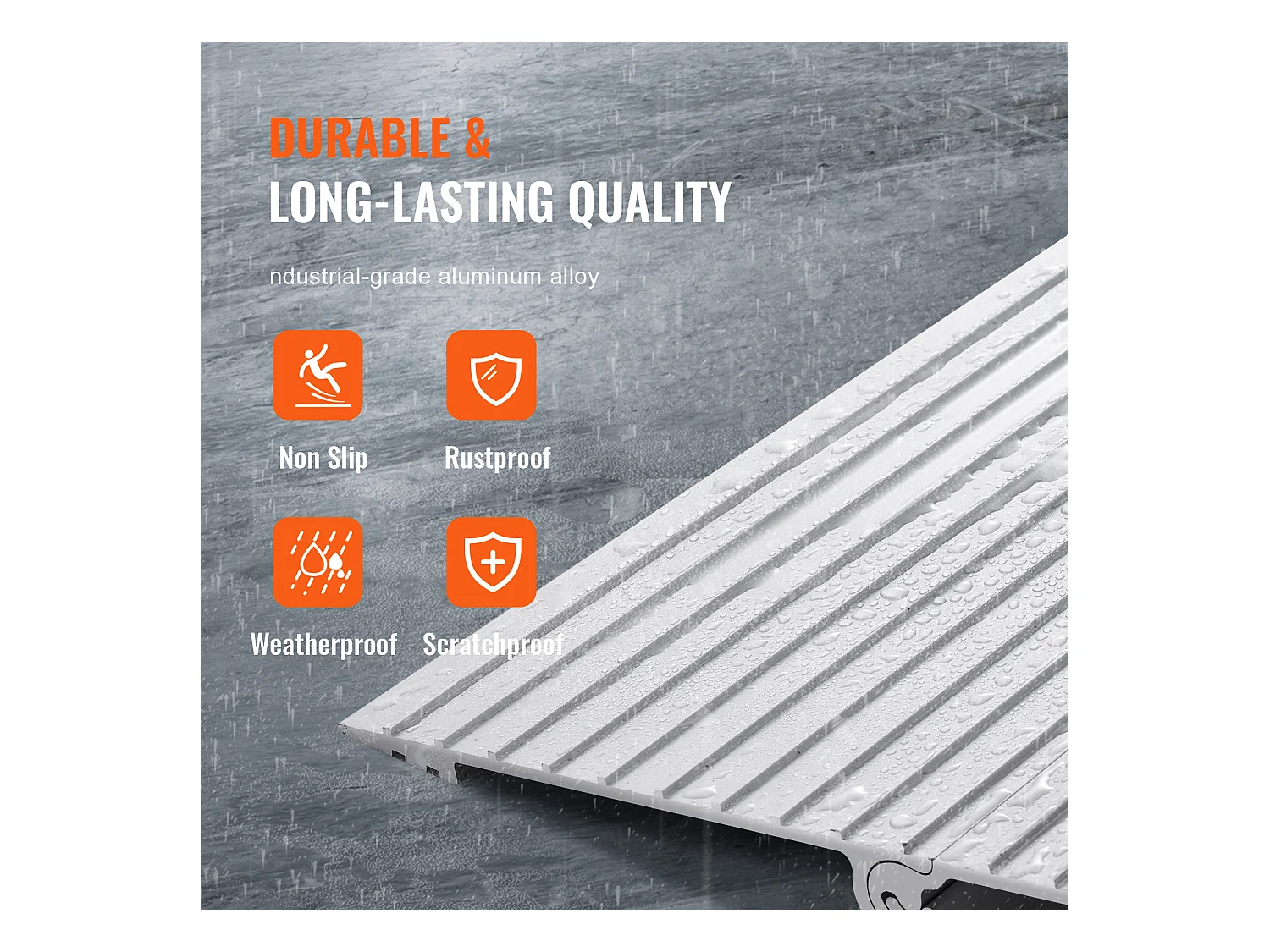 Rampe de Seuil en Aluminium SucceBuy, Élévation de 2.5cm, 363kg, pour Fauteuils Roulants, Scooters