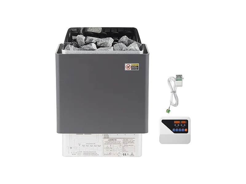 Estufa Eléctrica SucceBuy Calentador de Sauna Eléctrico de 9 kW de Acero Inoxidable con Control Externo