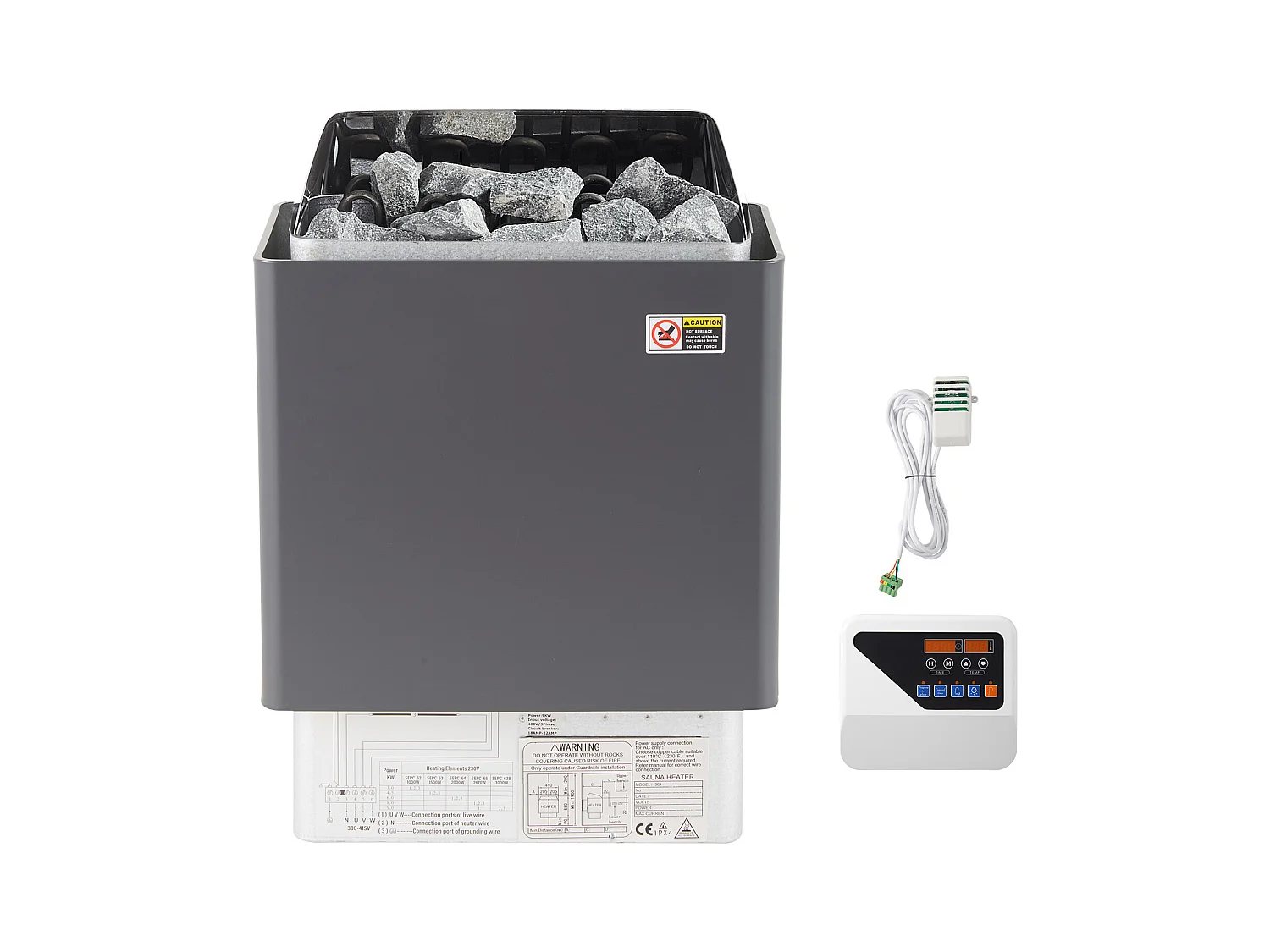 Poêle Électrique SucceBuy Chauffe-Sauna Électrique 9KW en Acier Inoxydable - Commande Externe