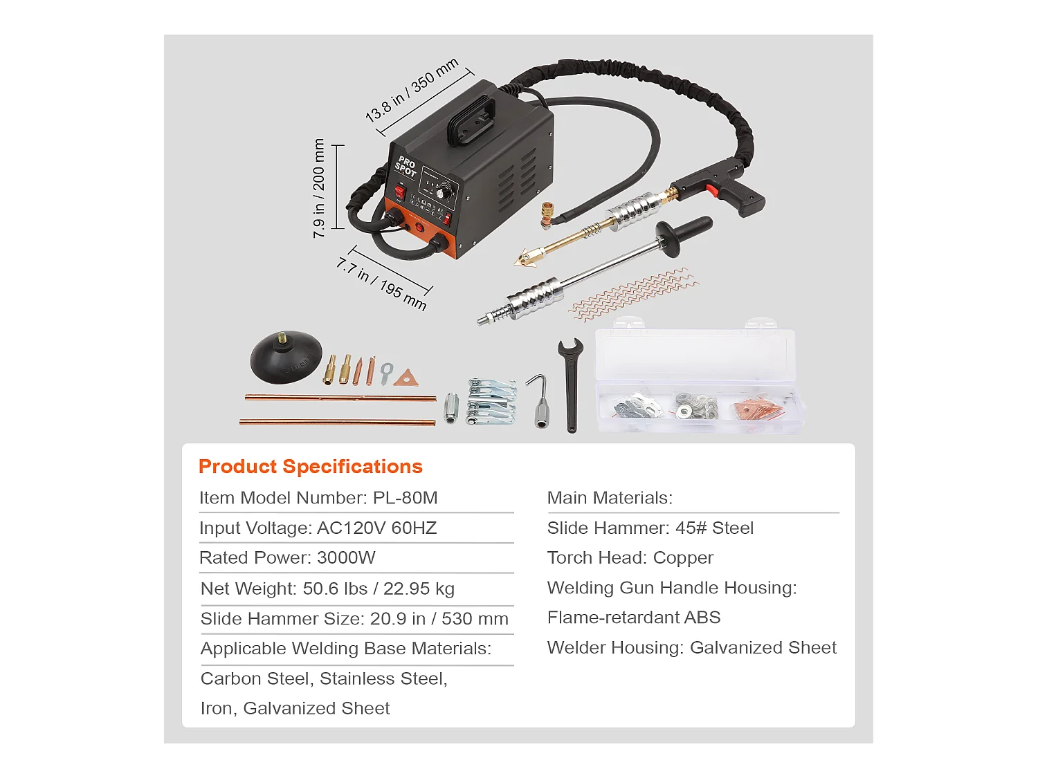 Kit de Réparation de Bosses pour Soudeuse à Goujon SucceBuy 3 KW, Soudeuse par Points, Extracteur de Bosses, 6 Modes de Soudage