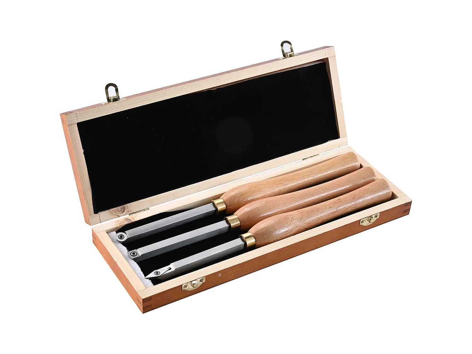 SucceBuy 3-Turnierschere-Set, Holztournwerkzeuge aus Carbid mit Stahl und Werkzeugkasten