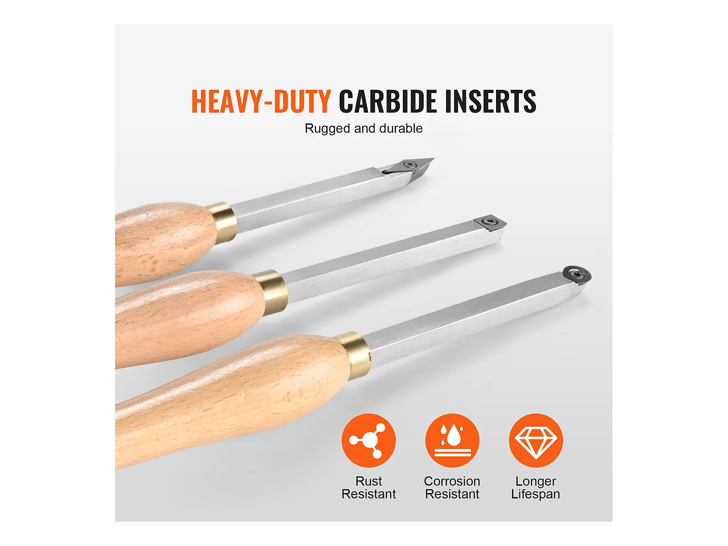 SucceBuy 3-Turnierschere-Set, Holztournwerkzeuge aus Carbid mit Stahl und Werkzeugkasten