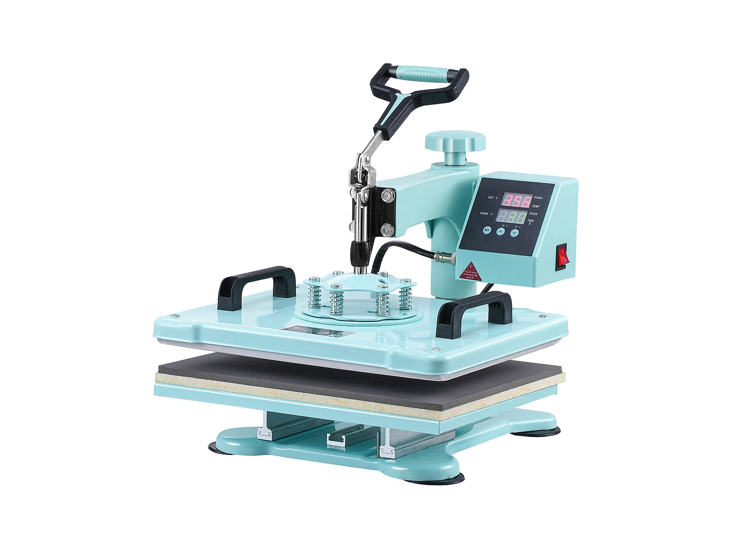 Presse à Chaud SucceBuy Machine de Transfert de Chaleur 30,48 x 38,1 cm pour T-Shirts et Chapeaux 2 en 1 Verte